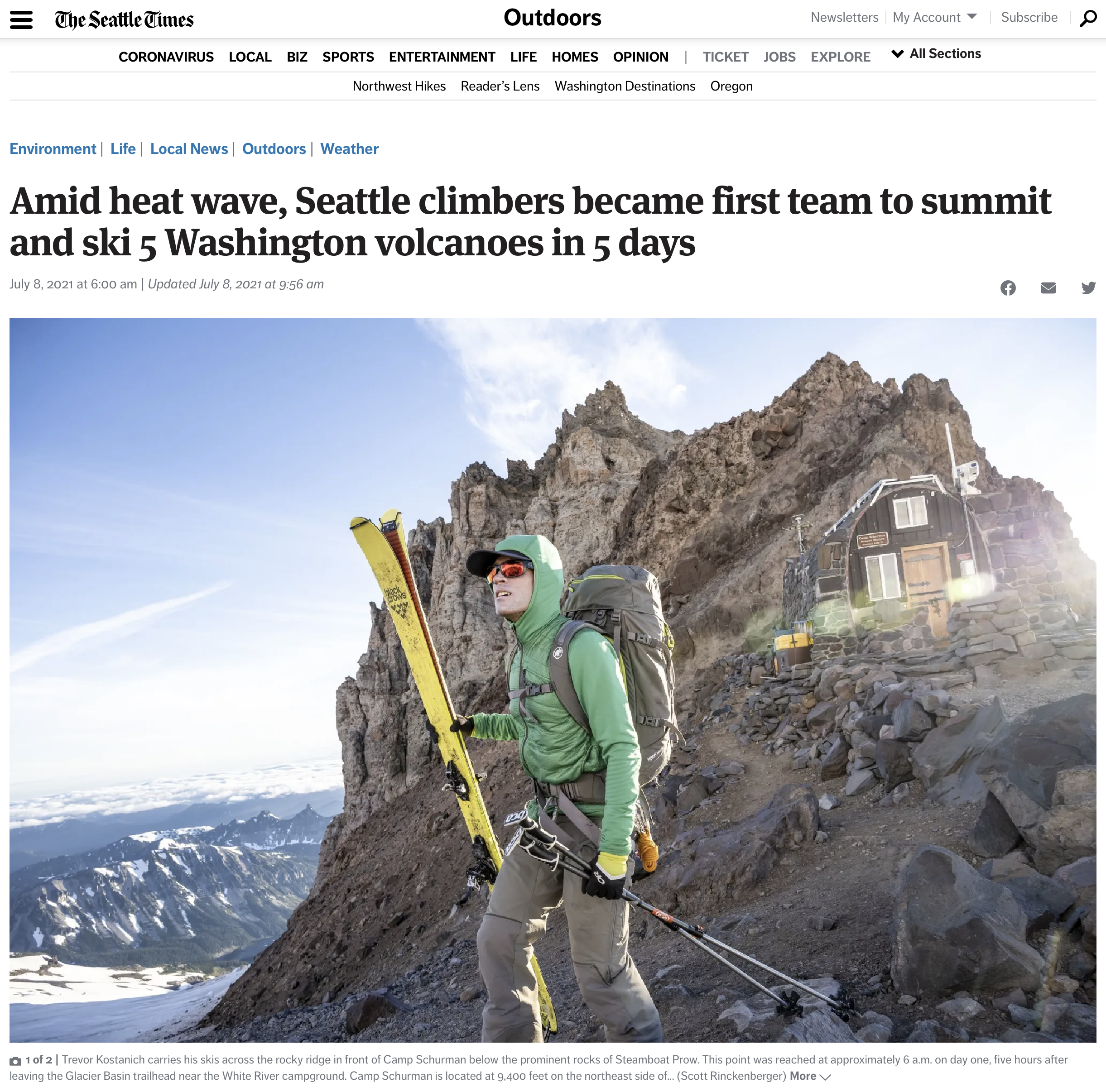Five in Five - Summiting and Skiing the 5 Volcanoes of Washington State in 5 Days.
