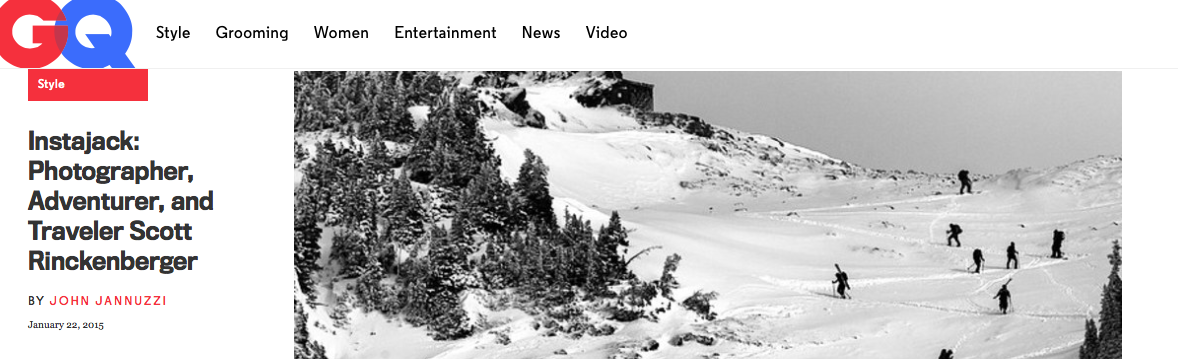 GQ: Q&A with Scott Rinckenberger -- Adventure, Photography, and Life