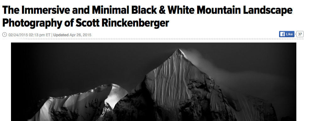 Huffington Post: Article profiling Scott Rinckenberger's minimal B+W Mountain Landscape Photography