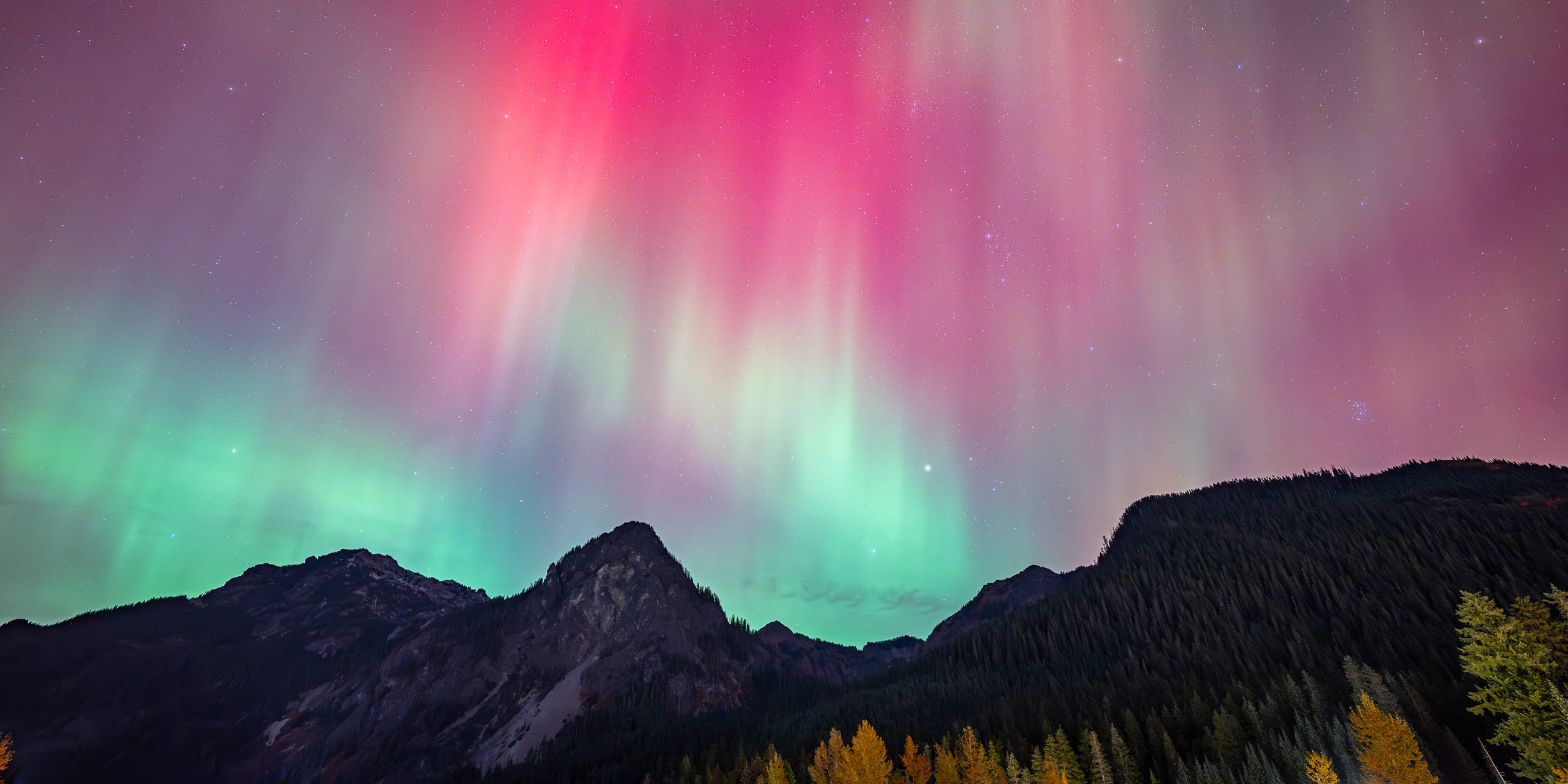 Aurora Borealis above Guye Peak: 24x48 Limited Edition Framed Print