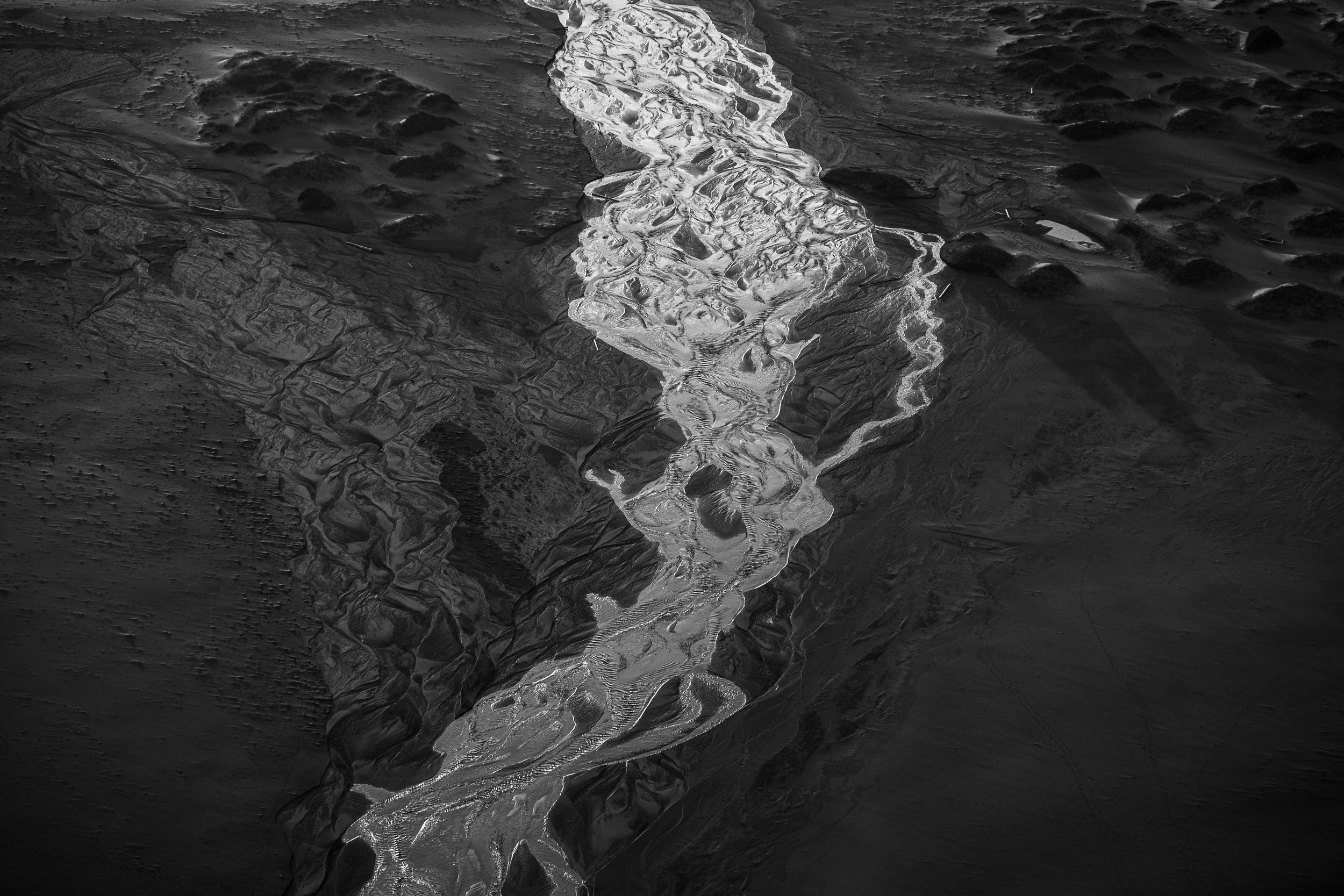 Braided Stream between Sand Dunes on Bunes Beach: Matted 8x10 Print