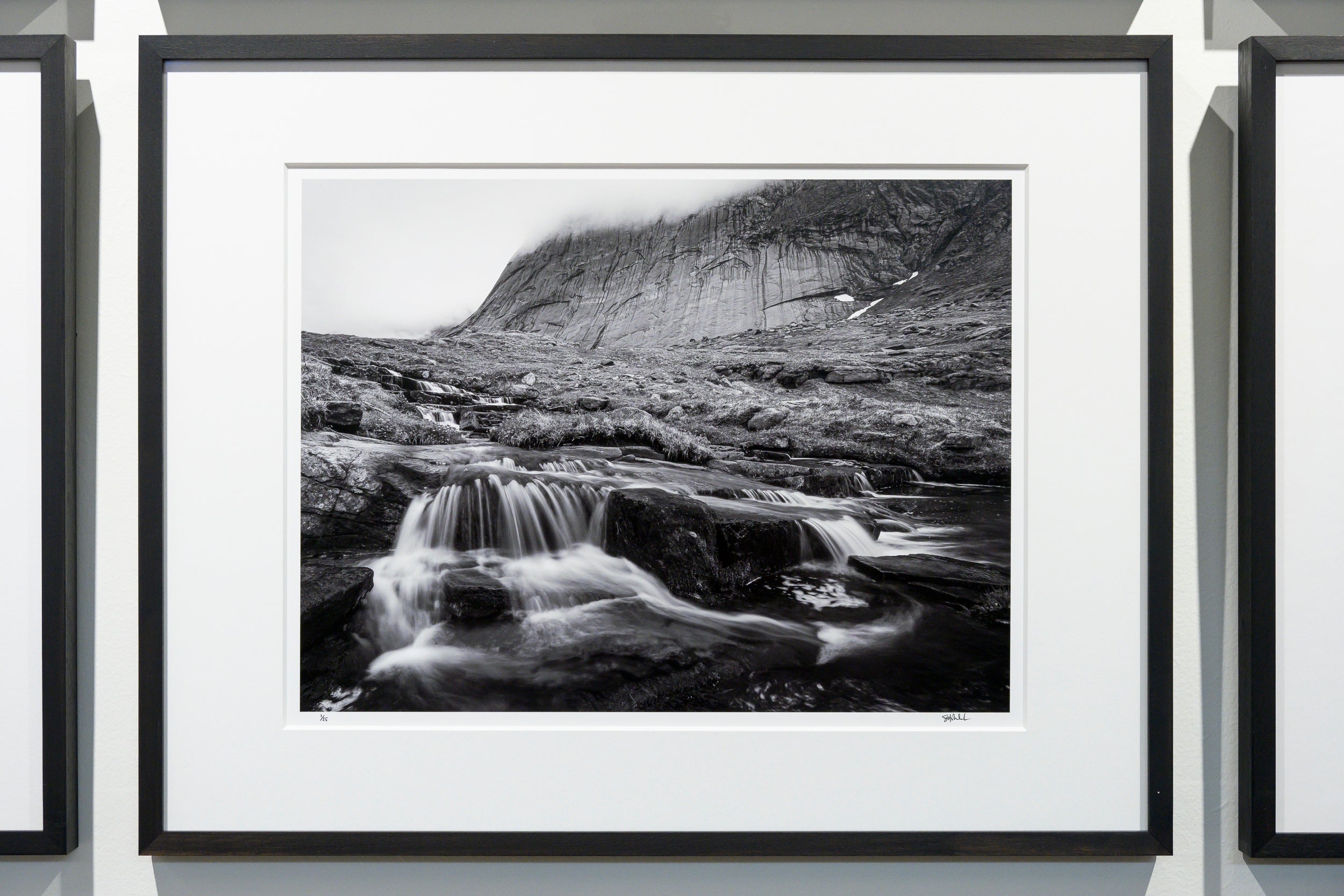 Cascading Stream below Granite Walls of Breidflogtind: Limited Edition Framed Print