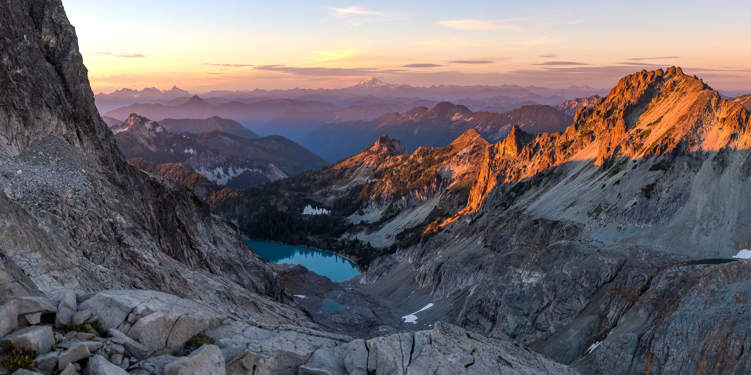 Jade Lake and Glacier Peak from Dip Top: 24x48 Limited Edition Framed Print