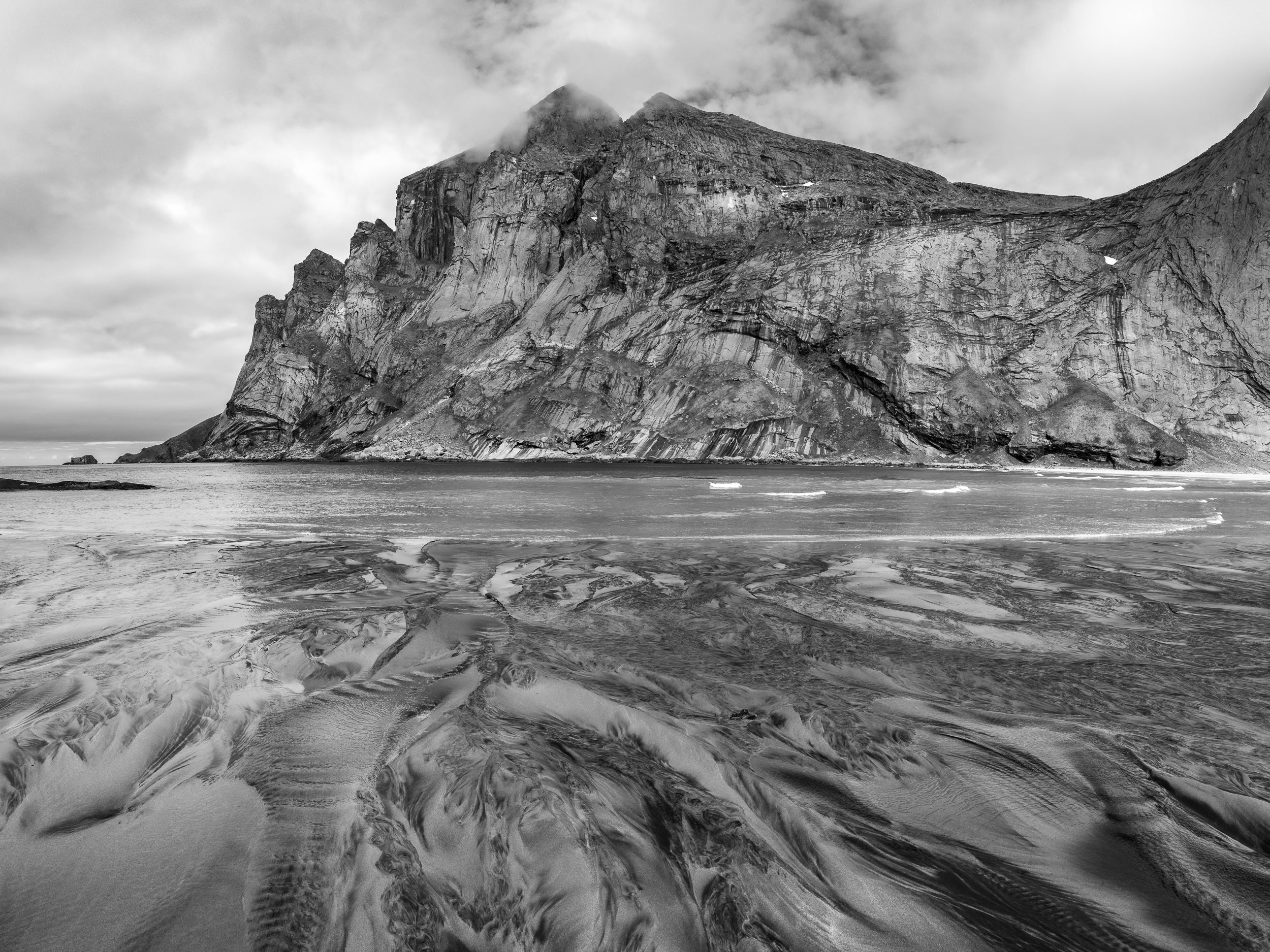 Marbled Sand Mirrors the Striated Granite of Stamprevtind: Matted 8x10 Print