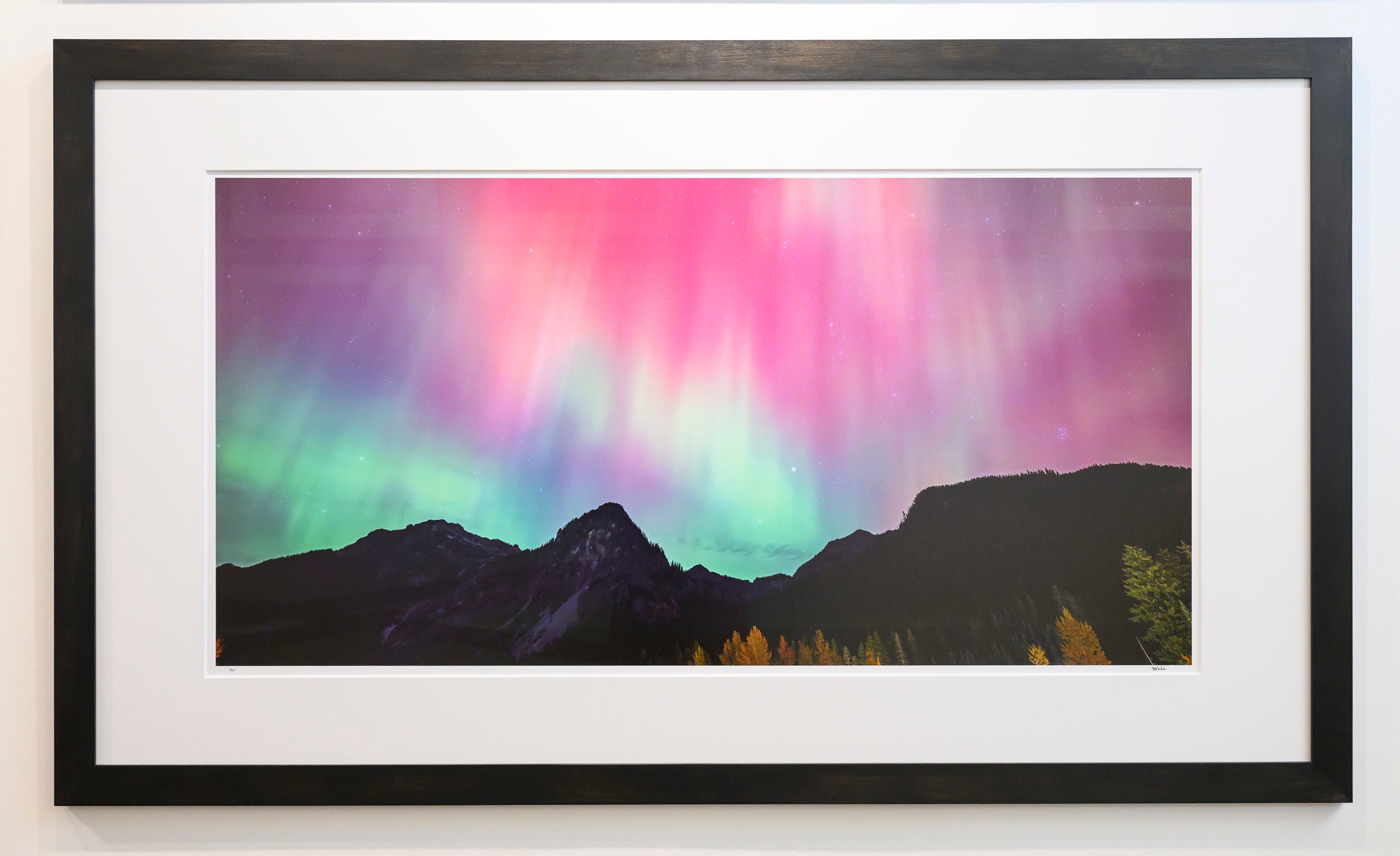 Aurora Borealis above Guye Peak: 24x48 Limited Edition Framed Print