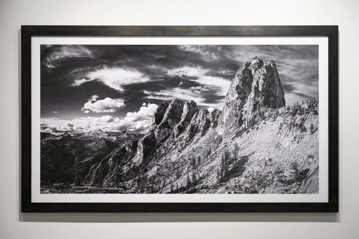 Early Winter Spires and Liberty Group from Blue Lake Peak: 30x56 Limited Edition Framed Print