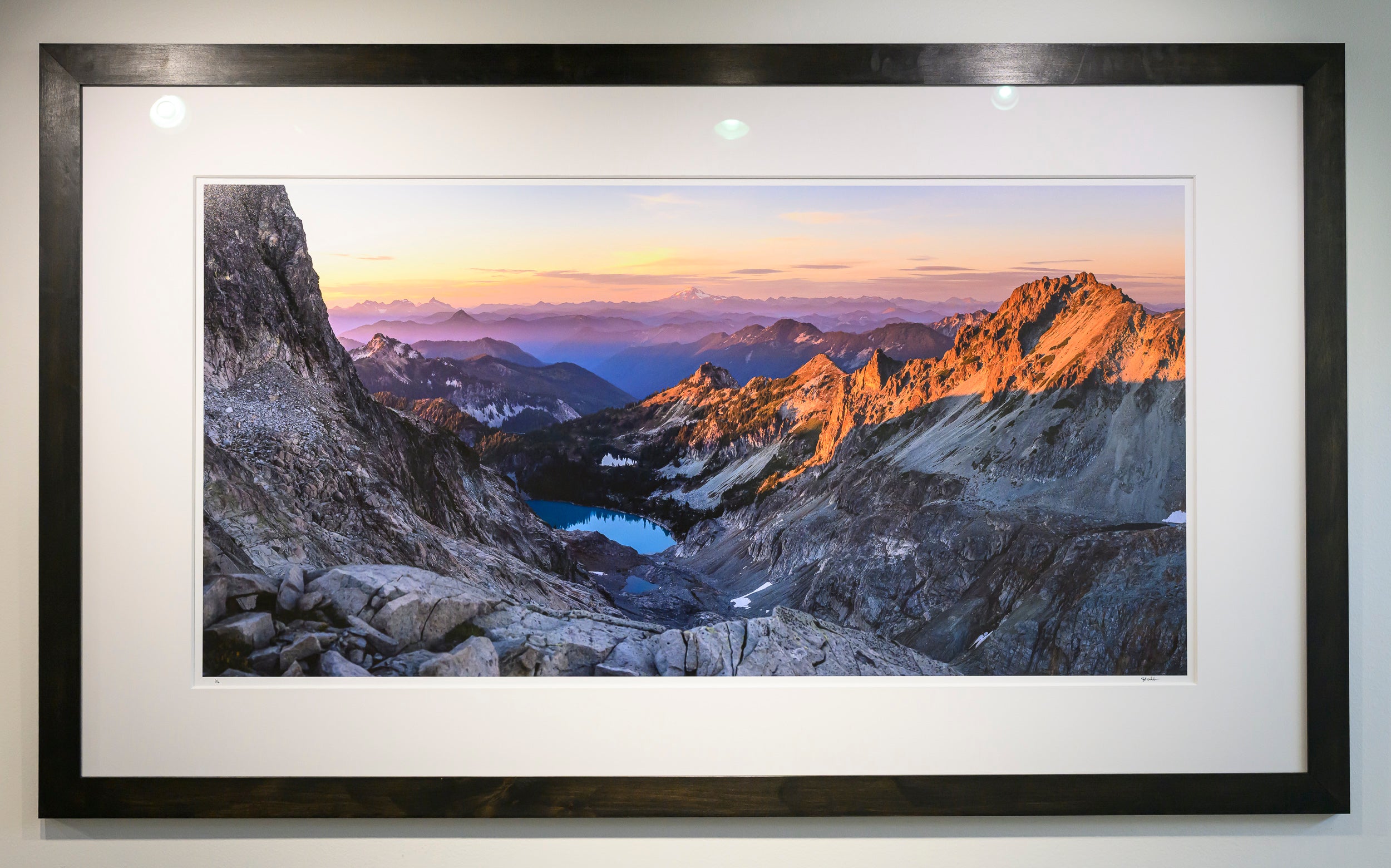 Jade Lake and Glacier Peak from Dip Top: 24x48 Limited Edition Framed Print