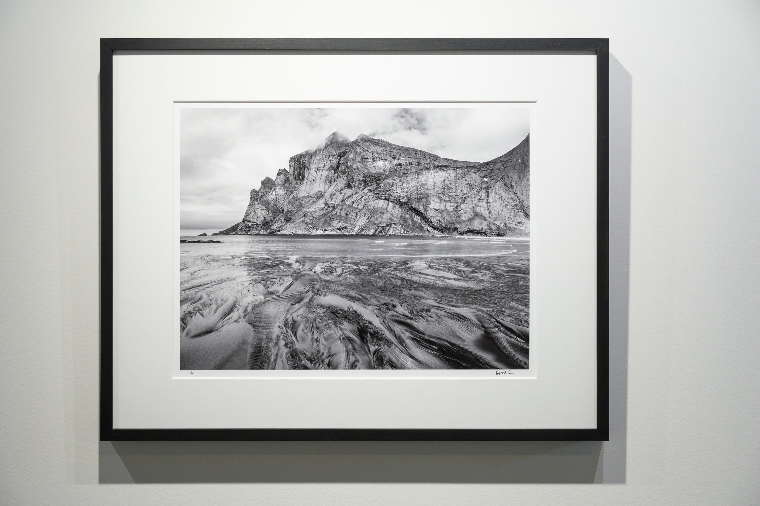 Marbled Sand Mirrors the Striated Granite of Stamprevtind: Limited Edition Framed Print