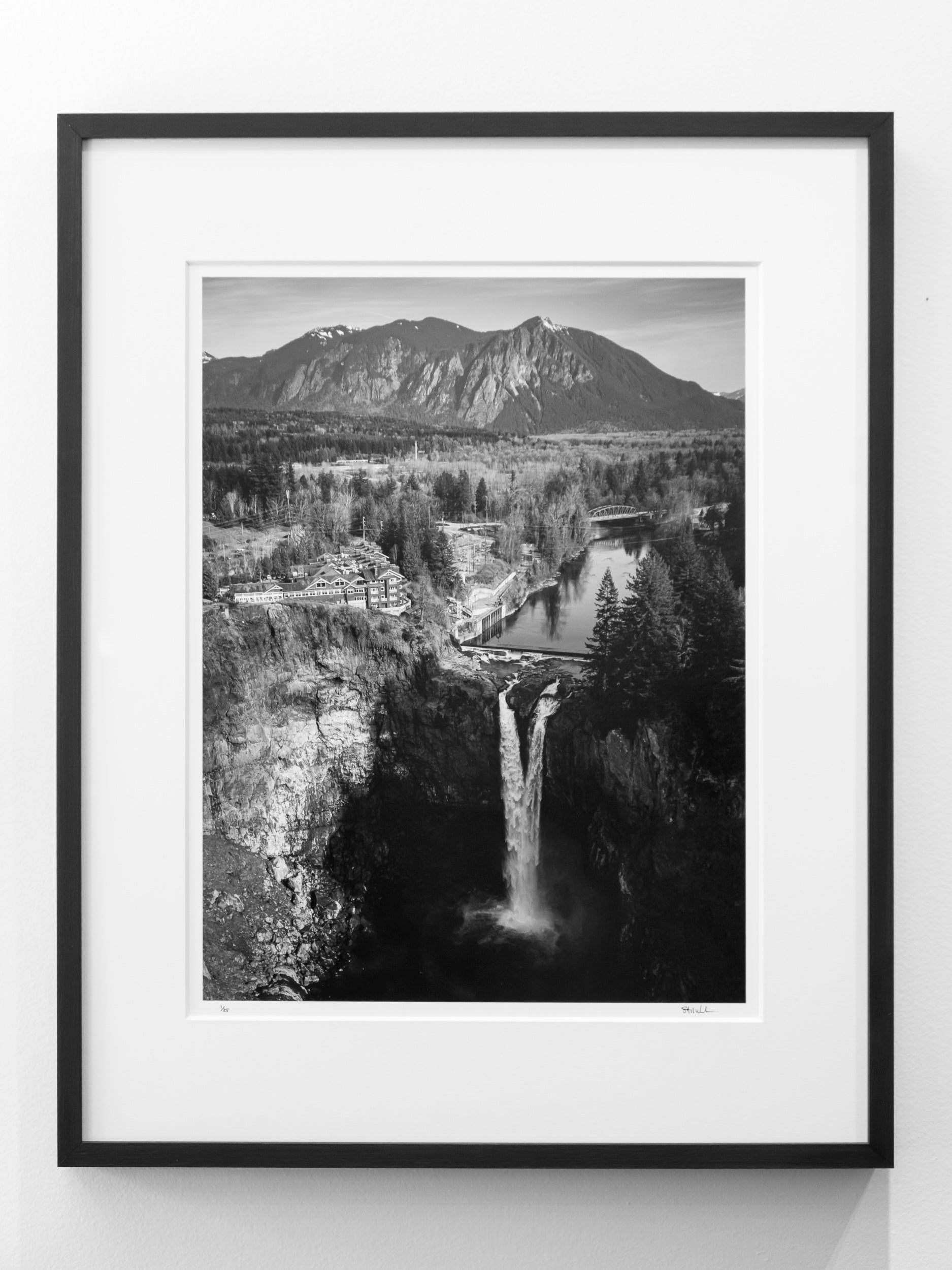 Snoqualmie Falls and Mount Si from Above: Limited Edition Framed Print