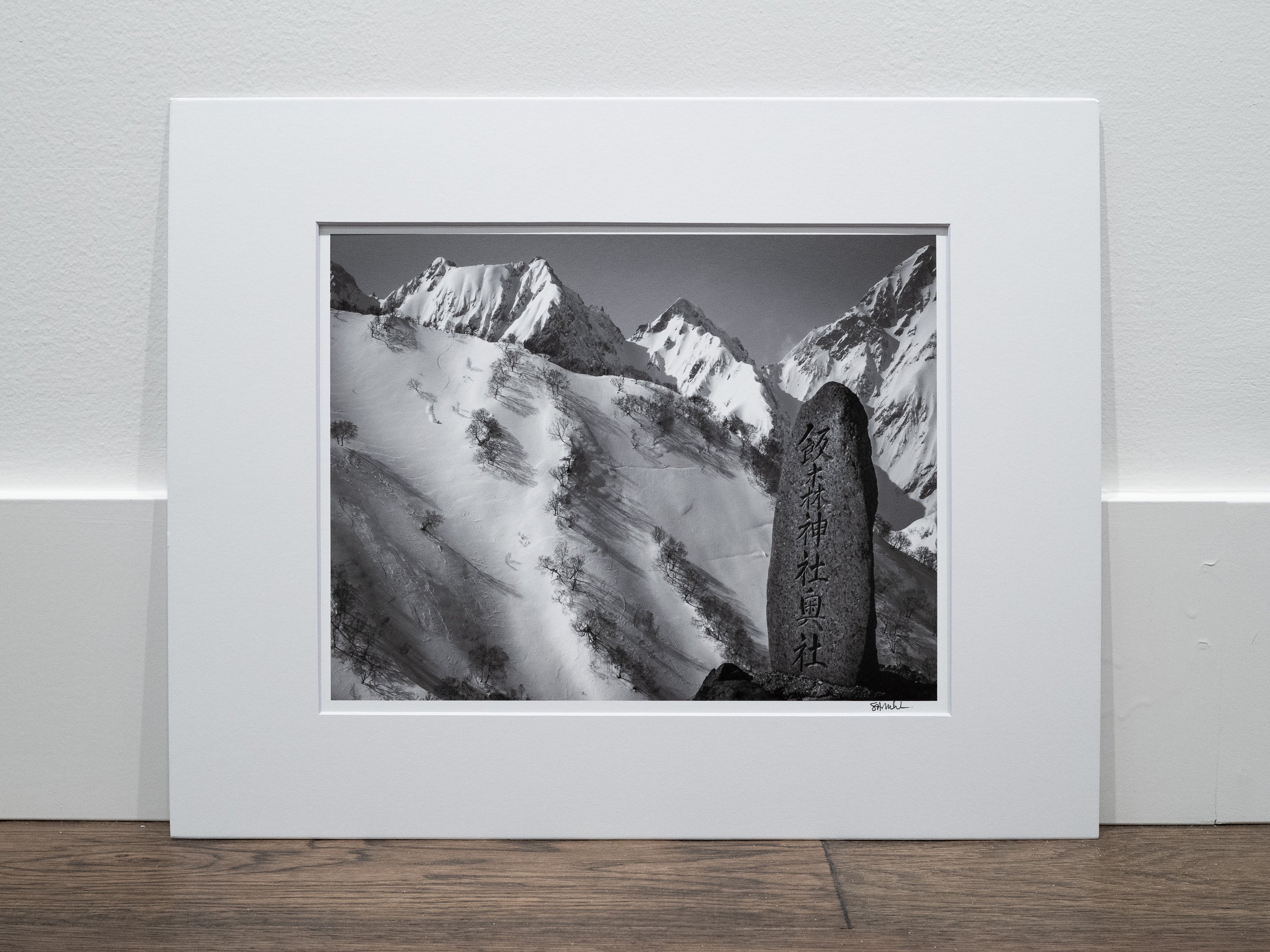 Snowboarder with Hakuba Shrine: 11x14 Open Edition Matted Print