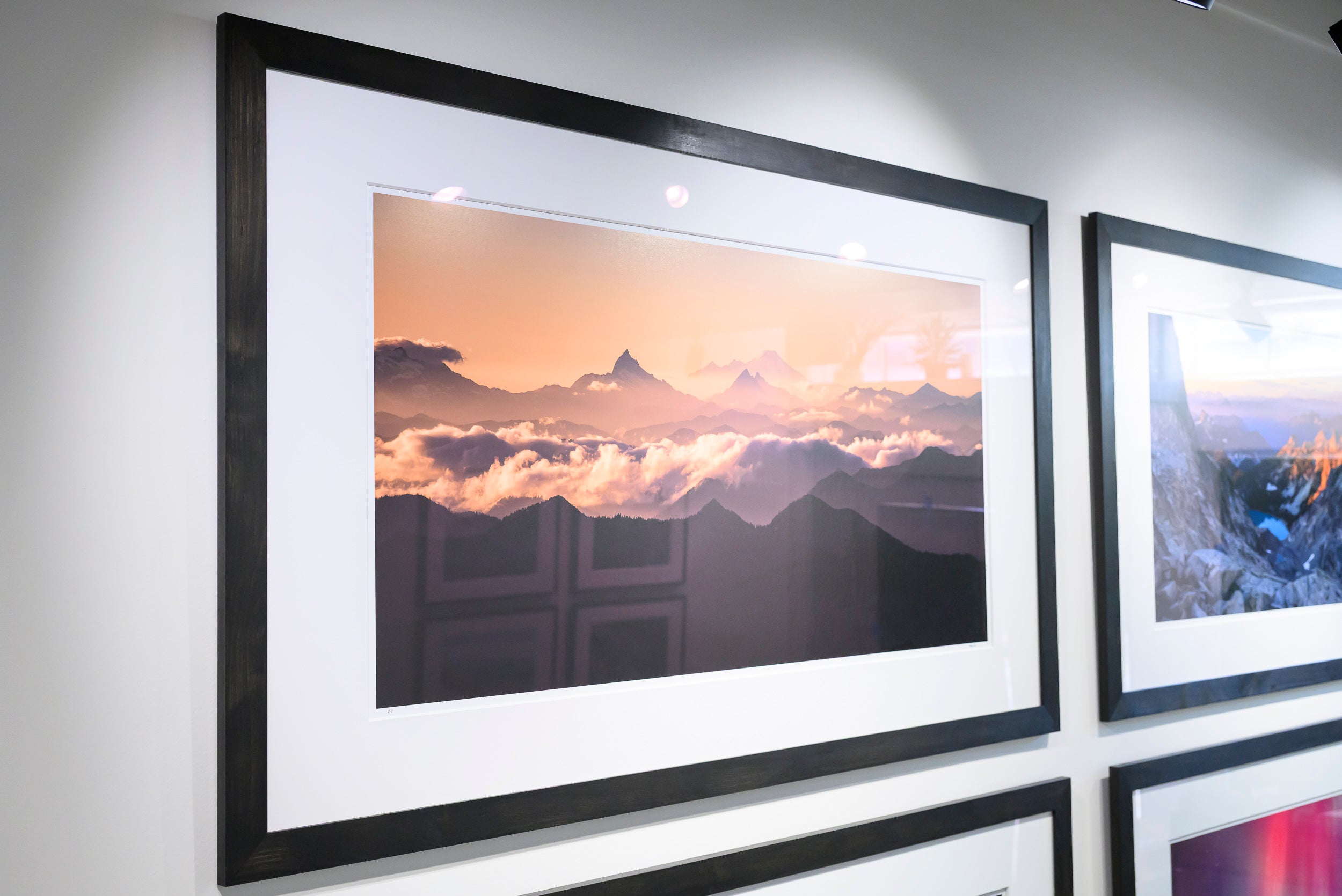Sepia Sunset with Mount Baker from Stuart North Ridge: 24x48 Limited Edition Framed Print
