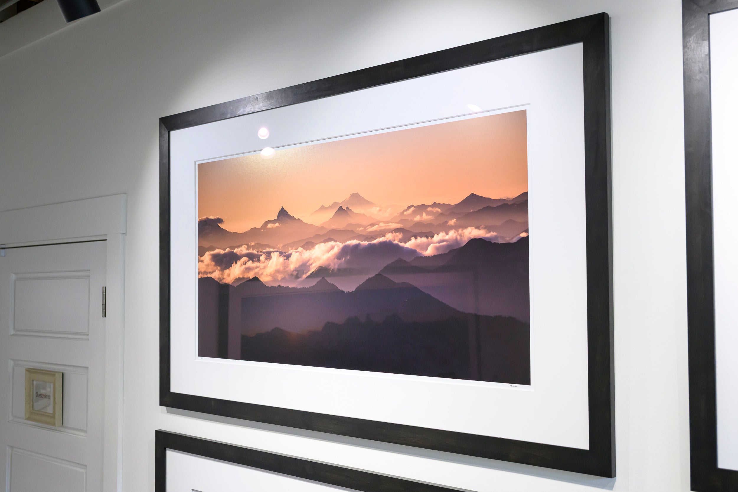 Sepia Sunset with Mount Baker from Stuart North Ridge: 24x48 Limited Edition Framed Print