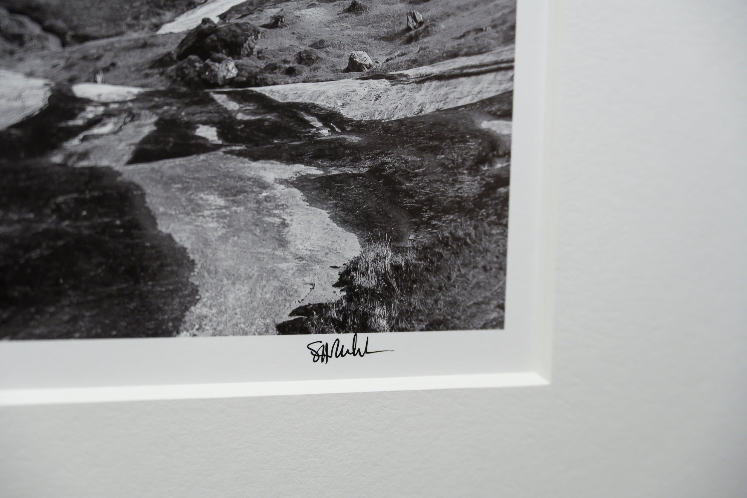 Winding Stream in Grassy Meadow above Bunes Beach: Limited Edition Framed Print