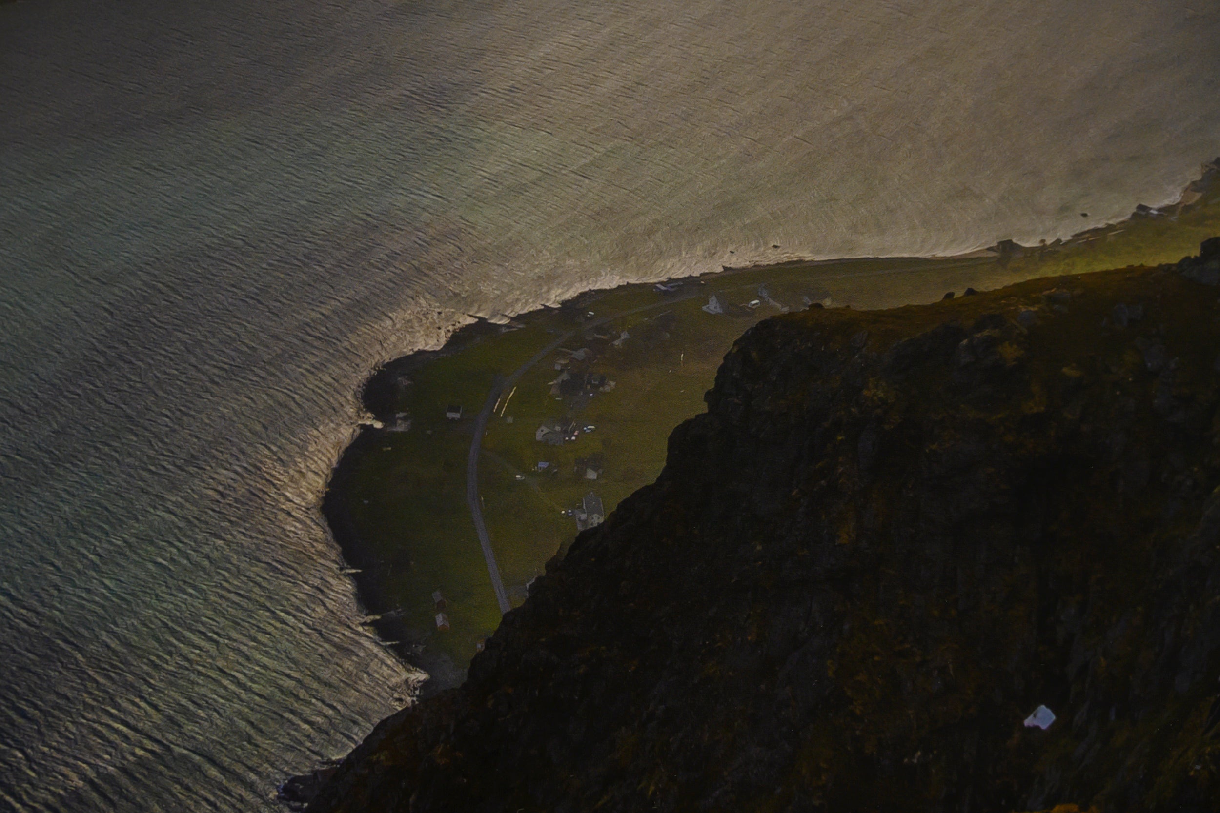 Golden Sunbeams over Skjelforden: 24x48 Limited Edition Framed Print