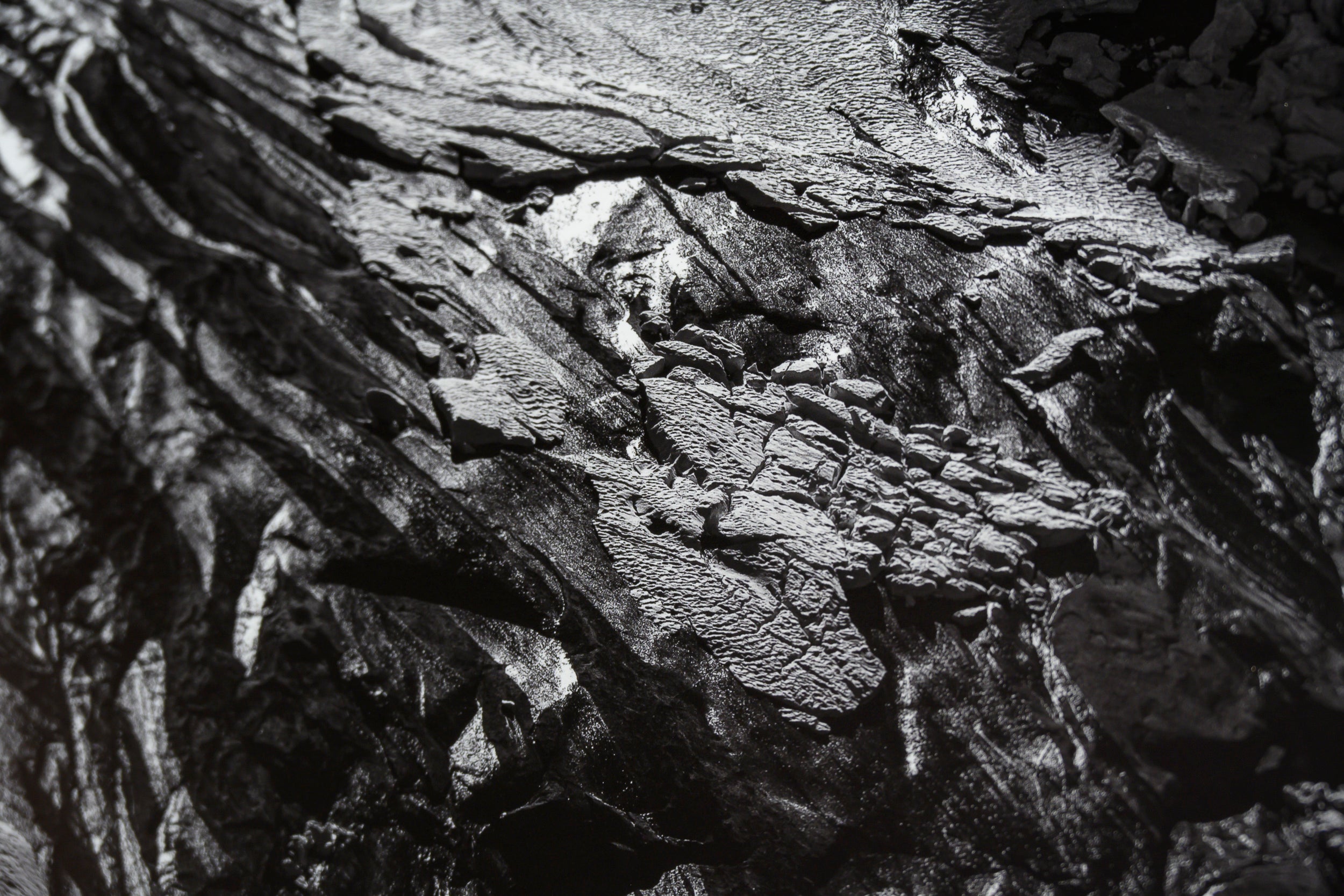 Granite Slabs Shedding Spring Snow: Limited Edition Framed Print