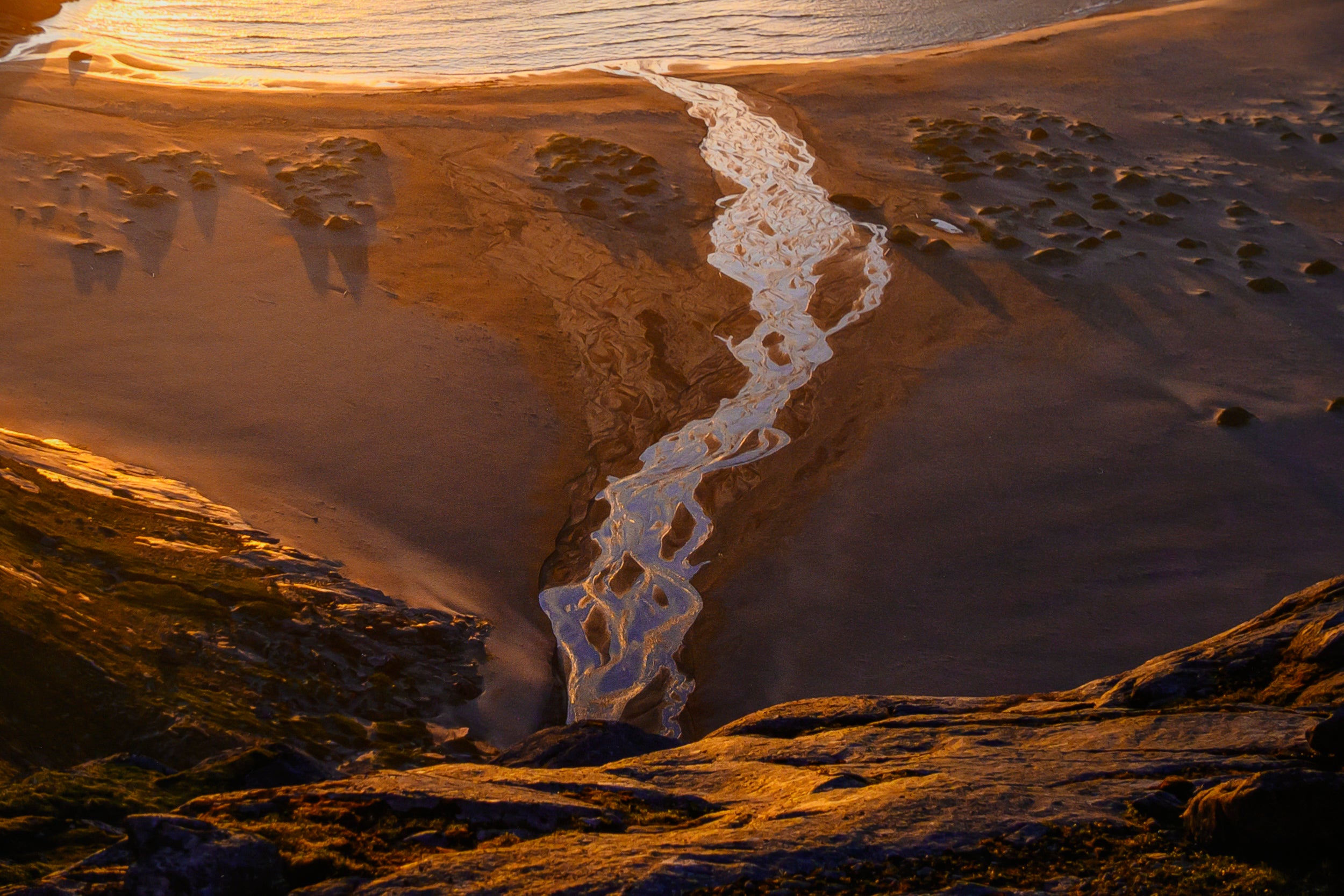 Midnight Sunset on Bunes Beach from Trolidalen: 24x48 Limited Edition Framed Print
