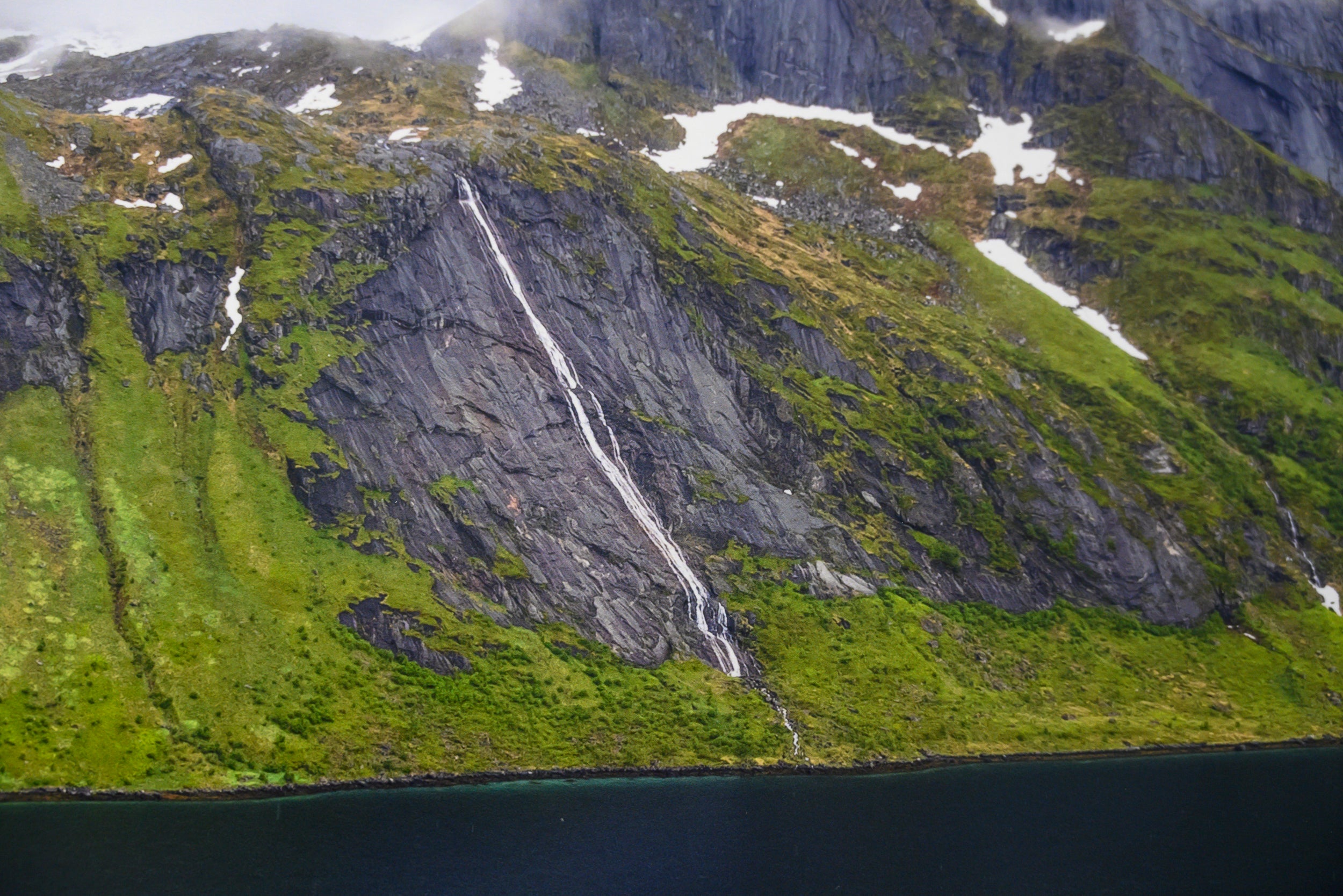 Swirling Summit Clouds above Kjerkfjord: 24x48 Limited Edition Framed Print