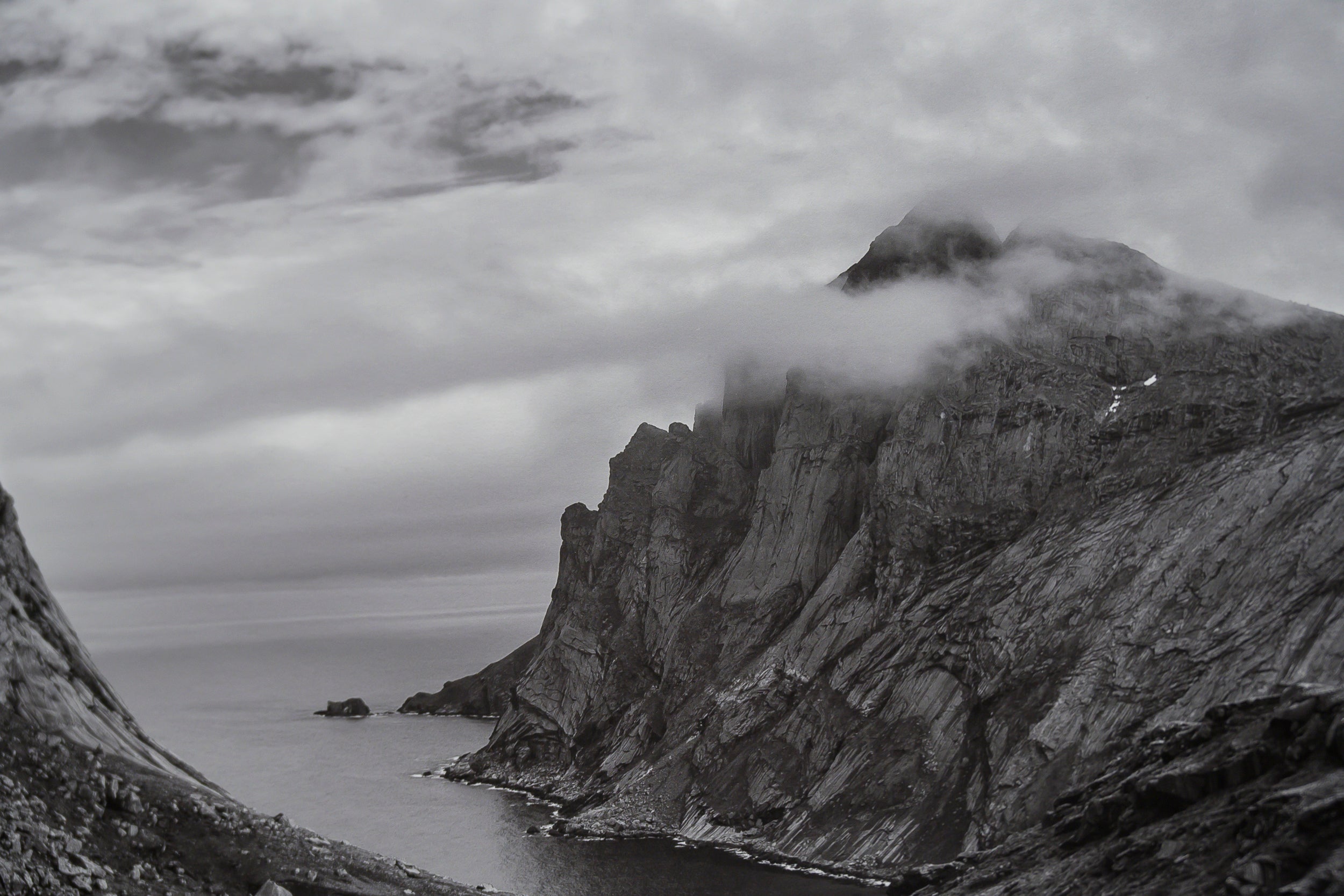 Winding Stream in Grassy Meadow above Bunes Beach: Limited Edition Framed Print