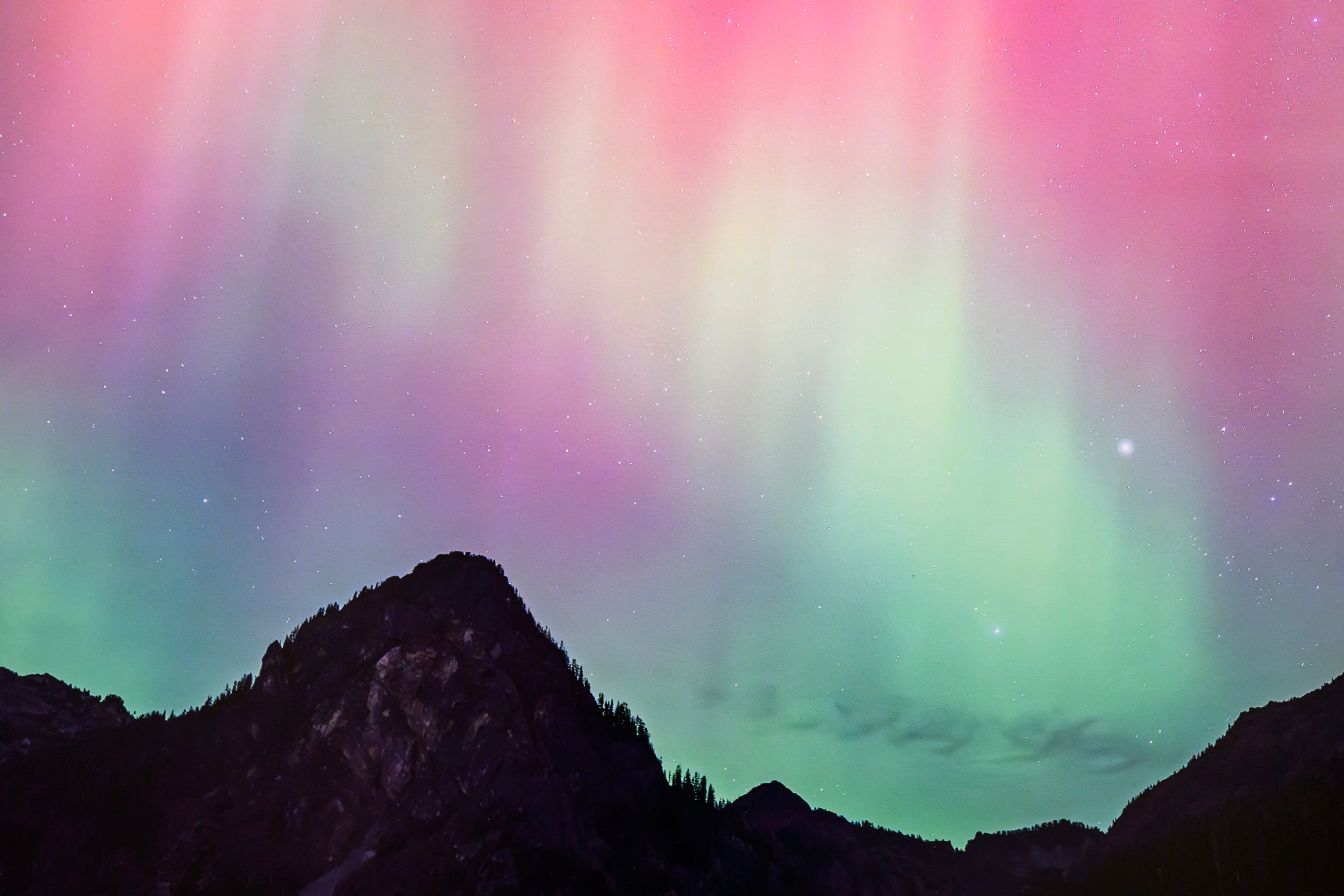 Aurora Borealis above Guye Peak: 24x48 Limited Edition Framed Print