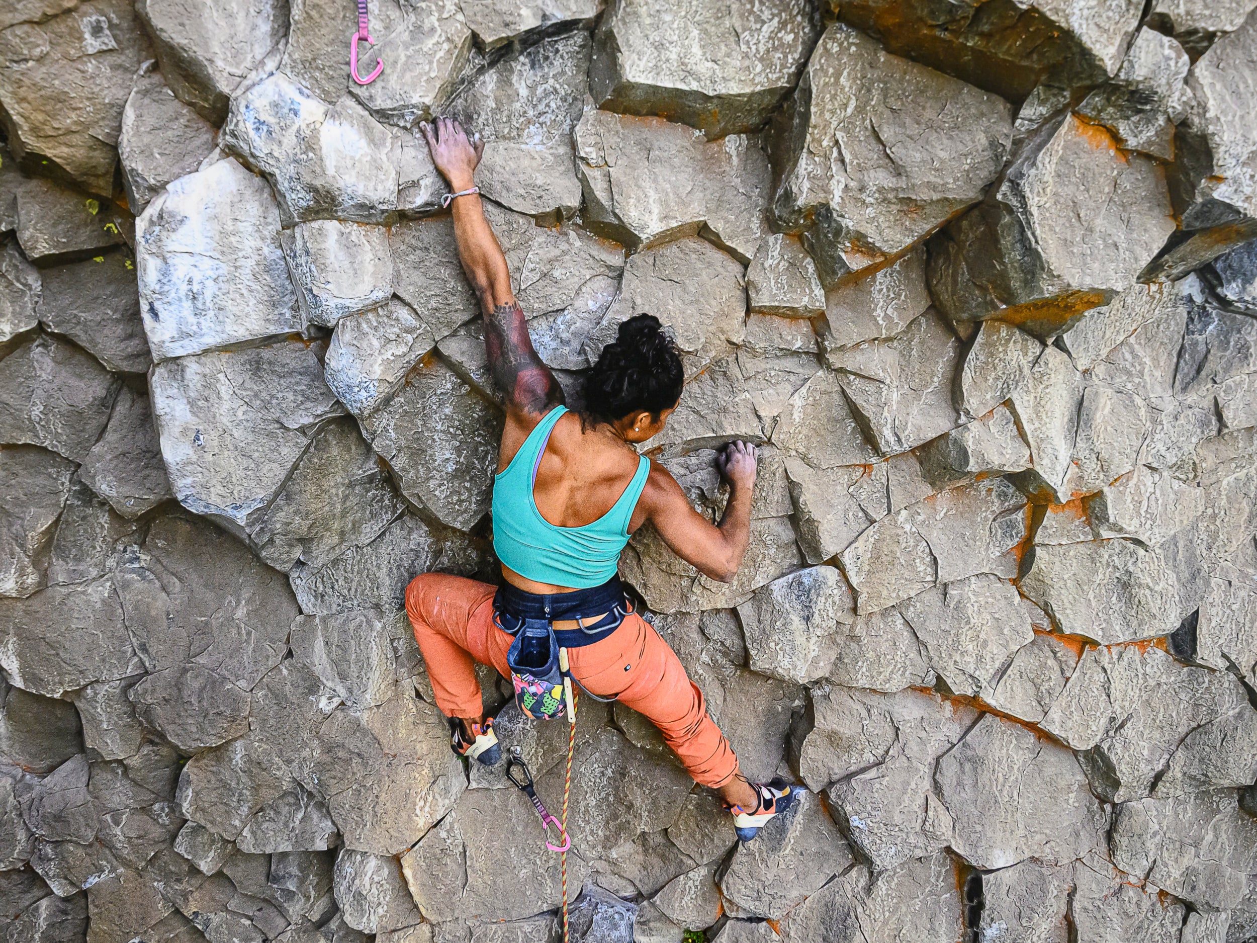 Climbing Geometric Geology in Tieton Canyon: 15x20 Limited Print