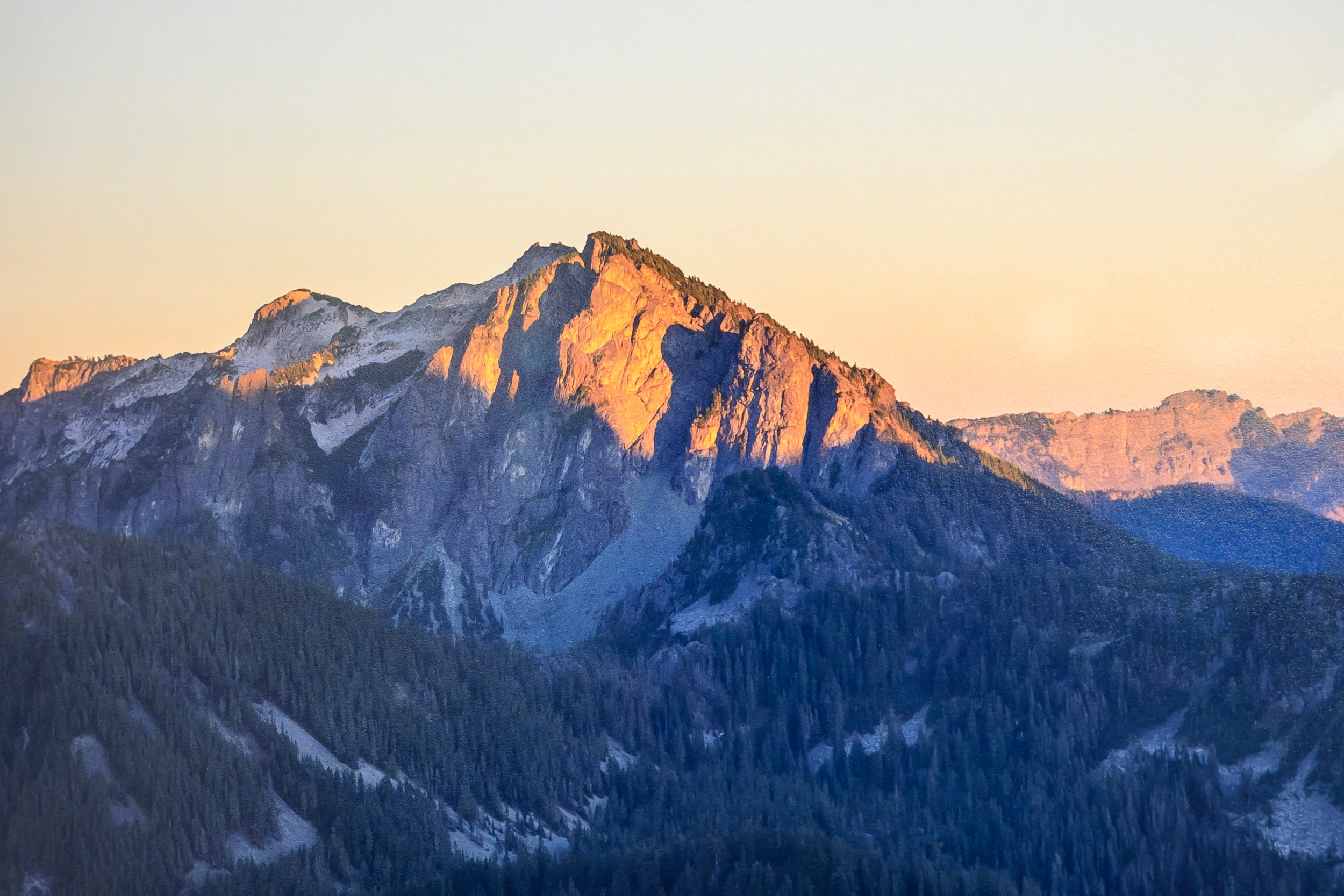 Panoramic Sunset on Snoqualmie Range from Wright Mountain: 28x88 Limited Print