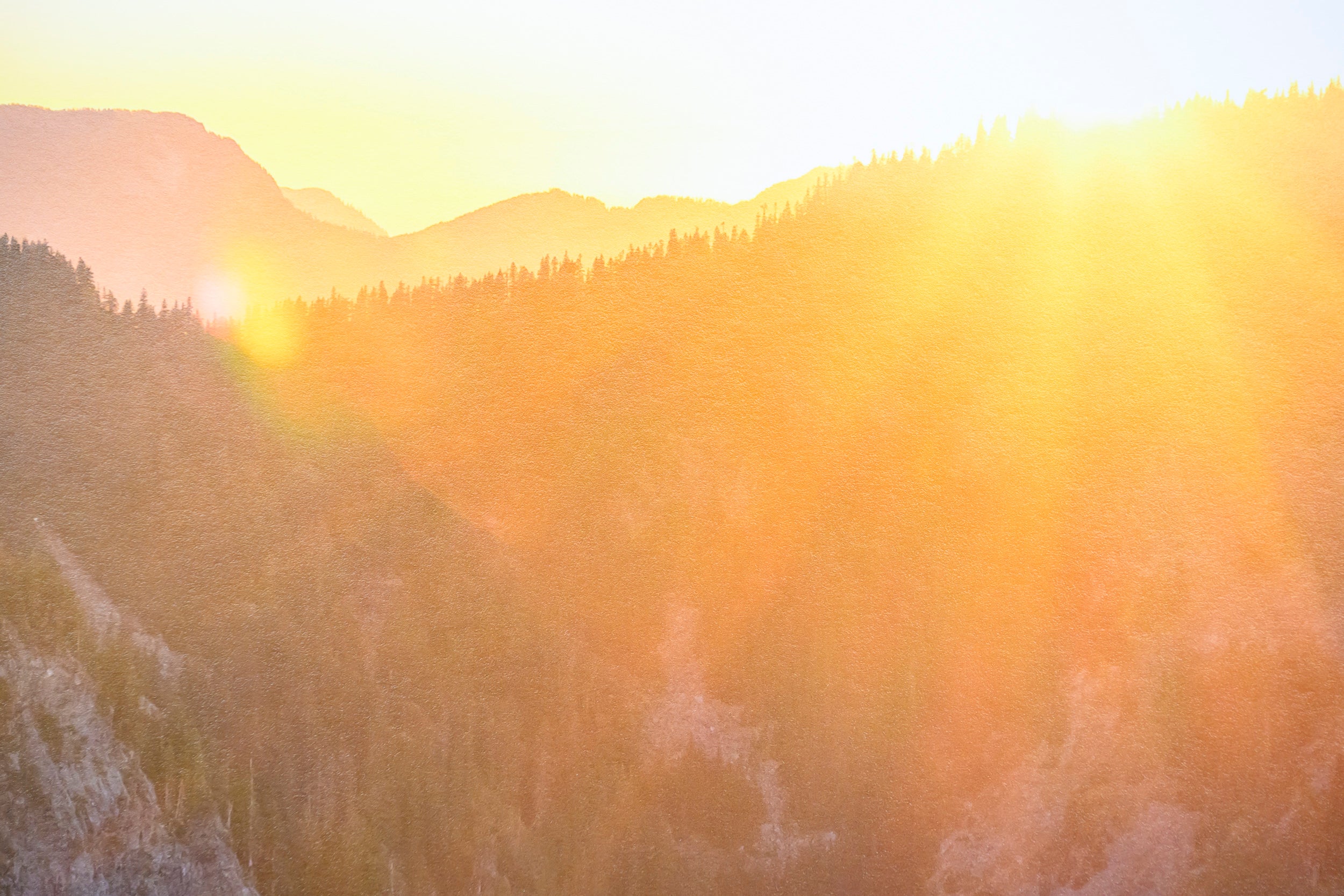 Panoramic Sunset on Snoqualmie Range from Wright Mountain: 28x88 Limited Print