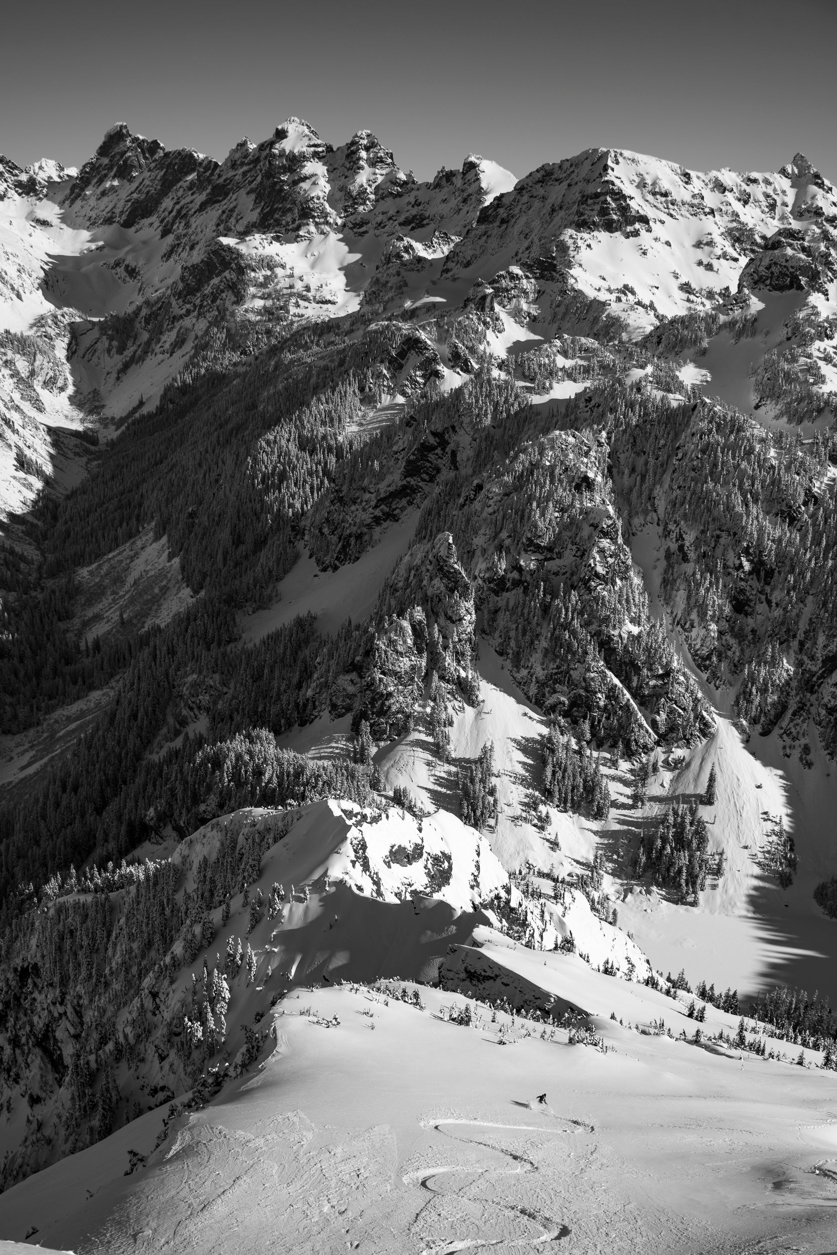 Thomson Peak East Face Ski Descent: 24x36 Limited Edition Framed Print