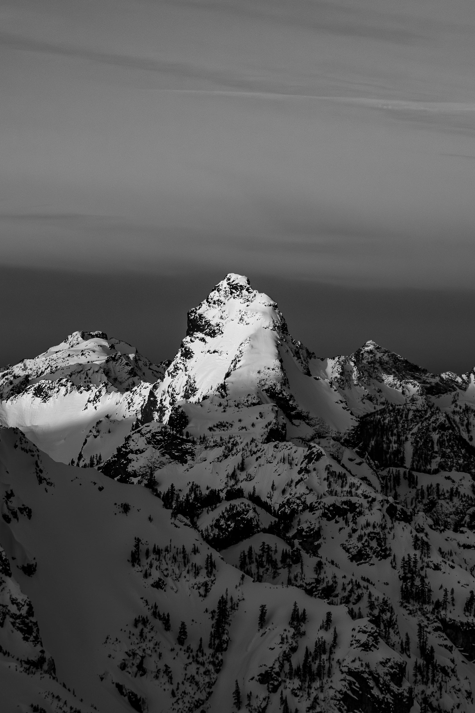 Thomson Peak East Face at Sunrise: 24x36 Limited Edition Framed Print