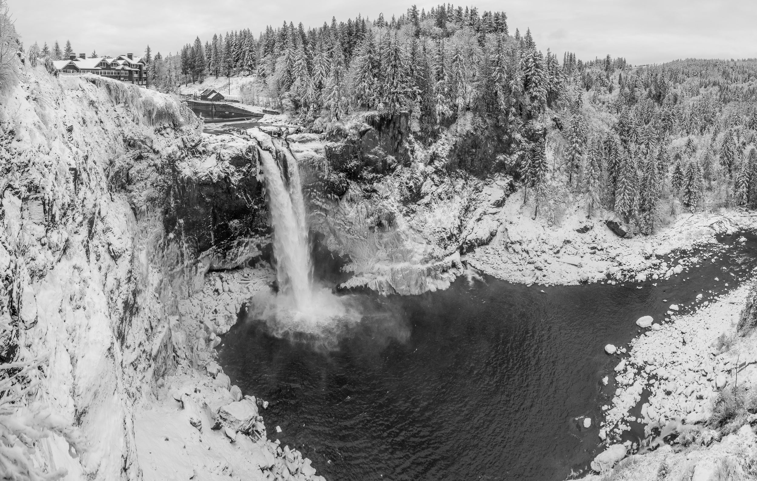 Winter Comes to Snoqualmie Falls: 8x10 Open Edition Matted Print
