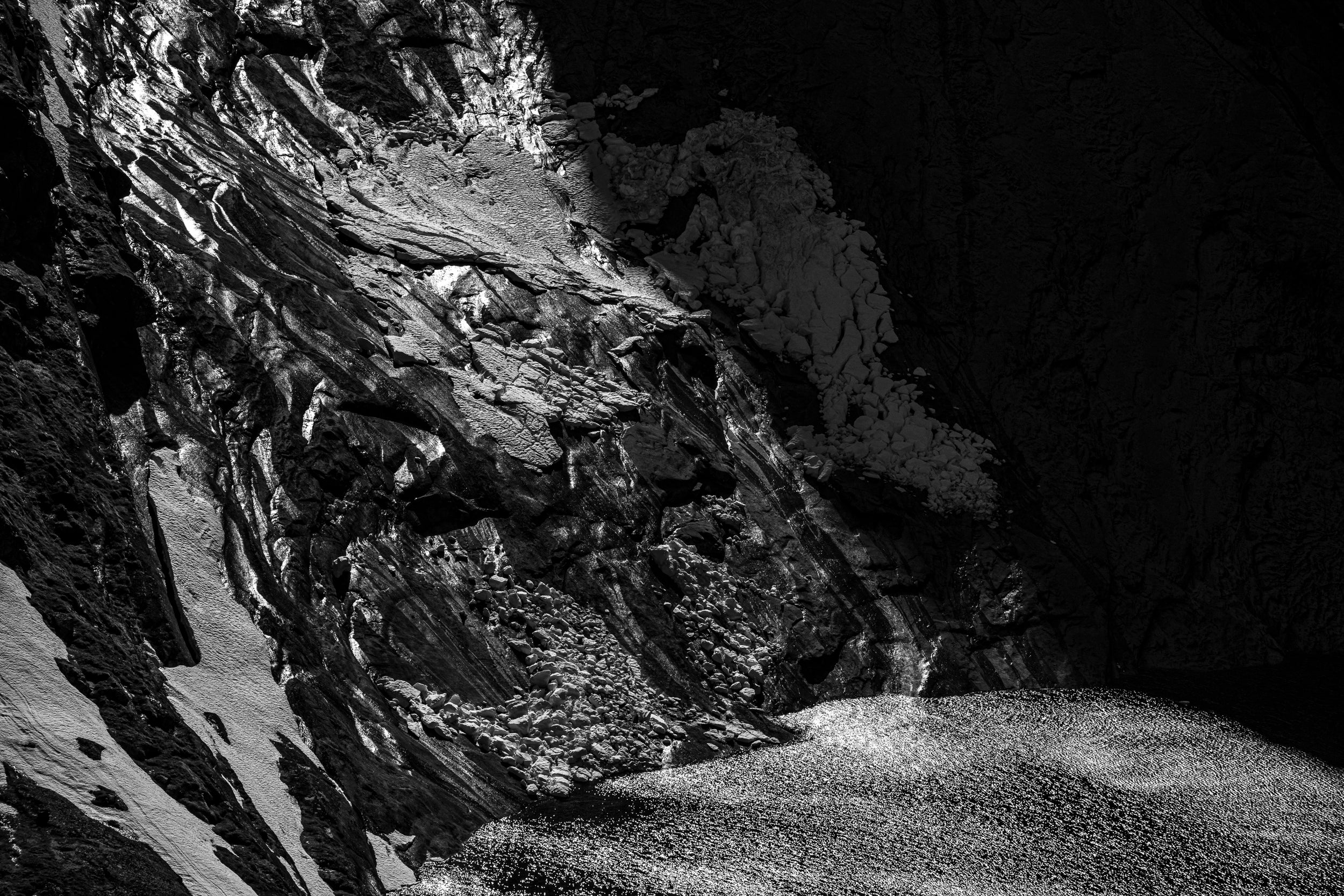 Granite Slabs Shedding Spring Snow: Limited Edition Framed Print