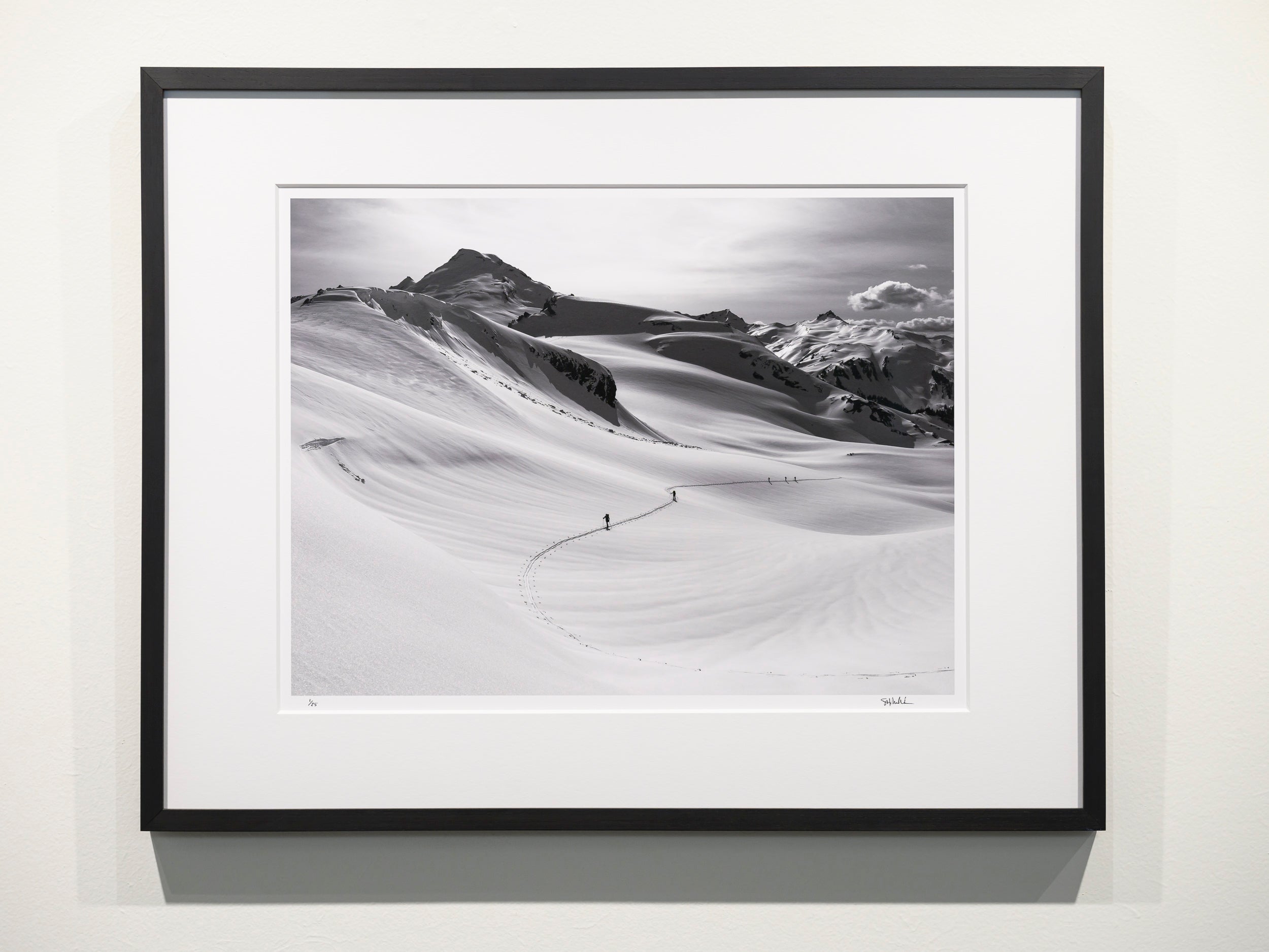 Climbing Sholes Glacier on Watson Traverse: Limited Edition Framed Print