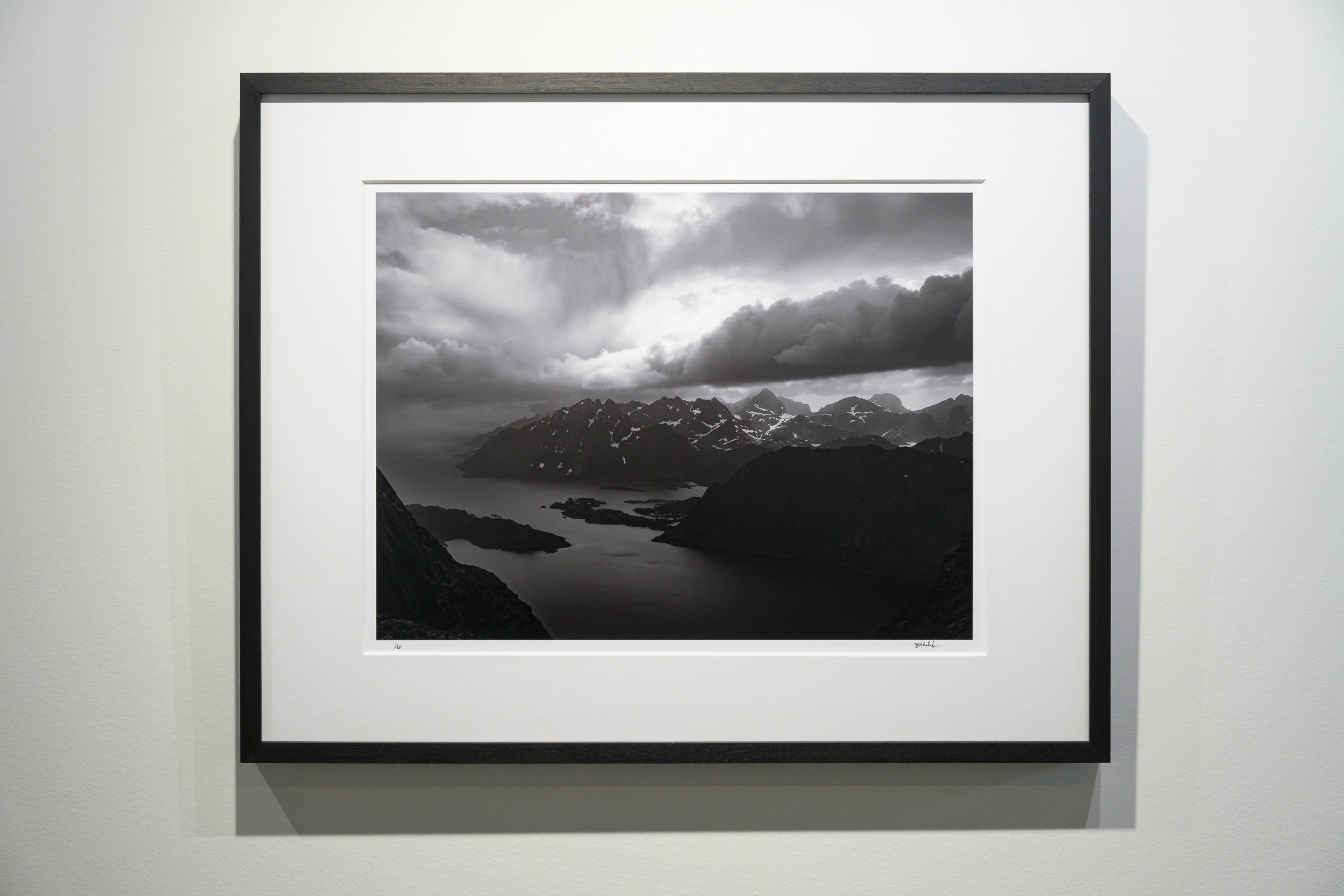 Mountains and South Coast of Moskenesøya from Tønsåsheia: Limited Edition Framed Print