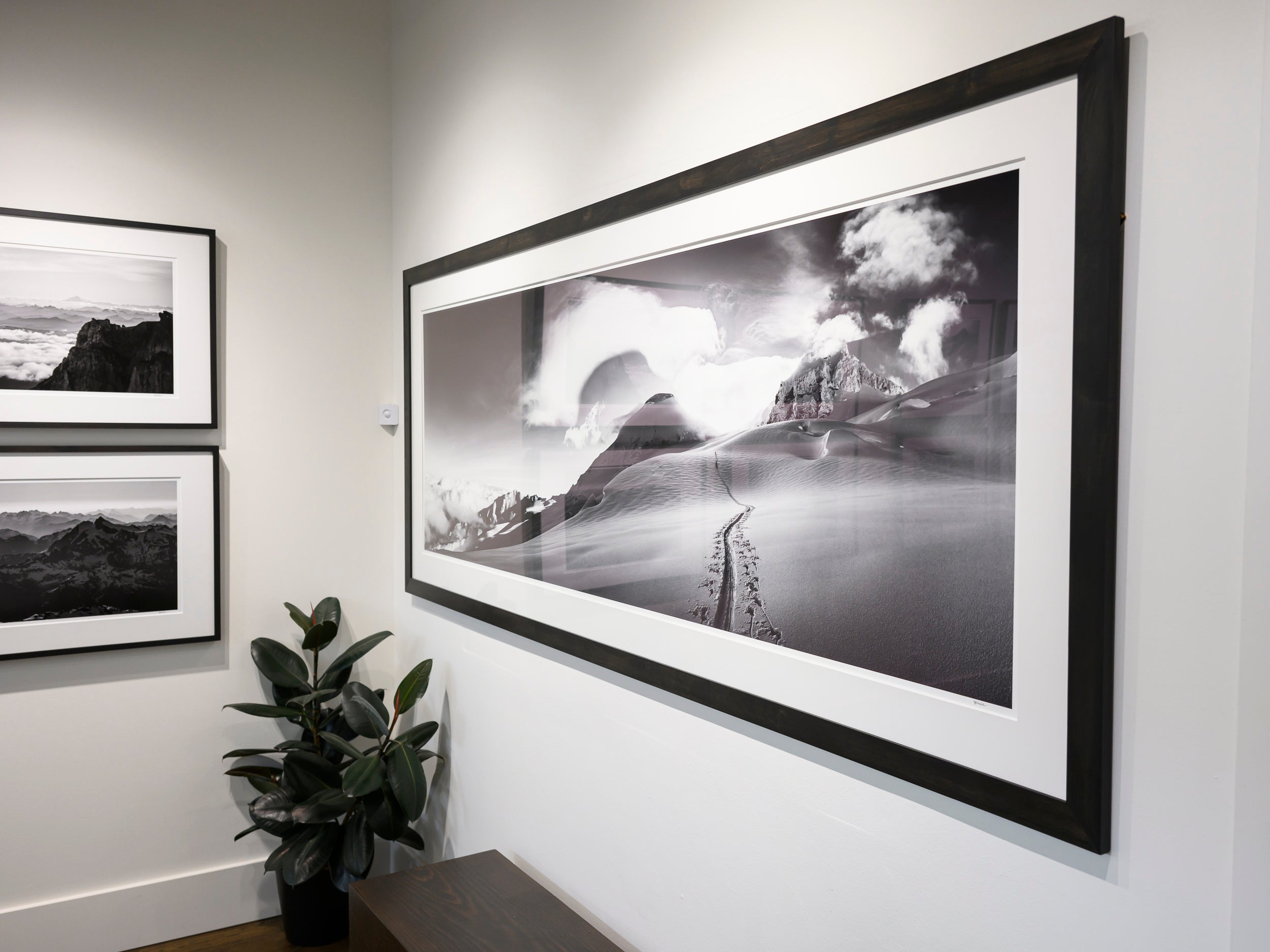 Climbing the Coleman Glacier: 28x88 Limited Edition Framed Print