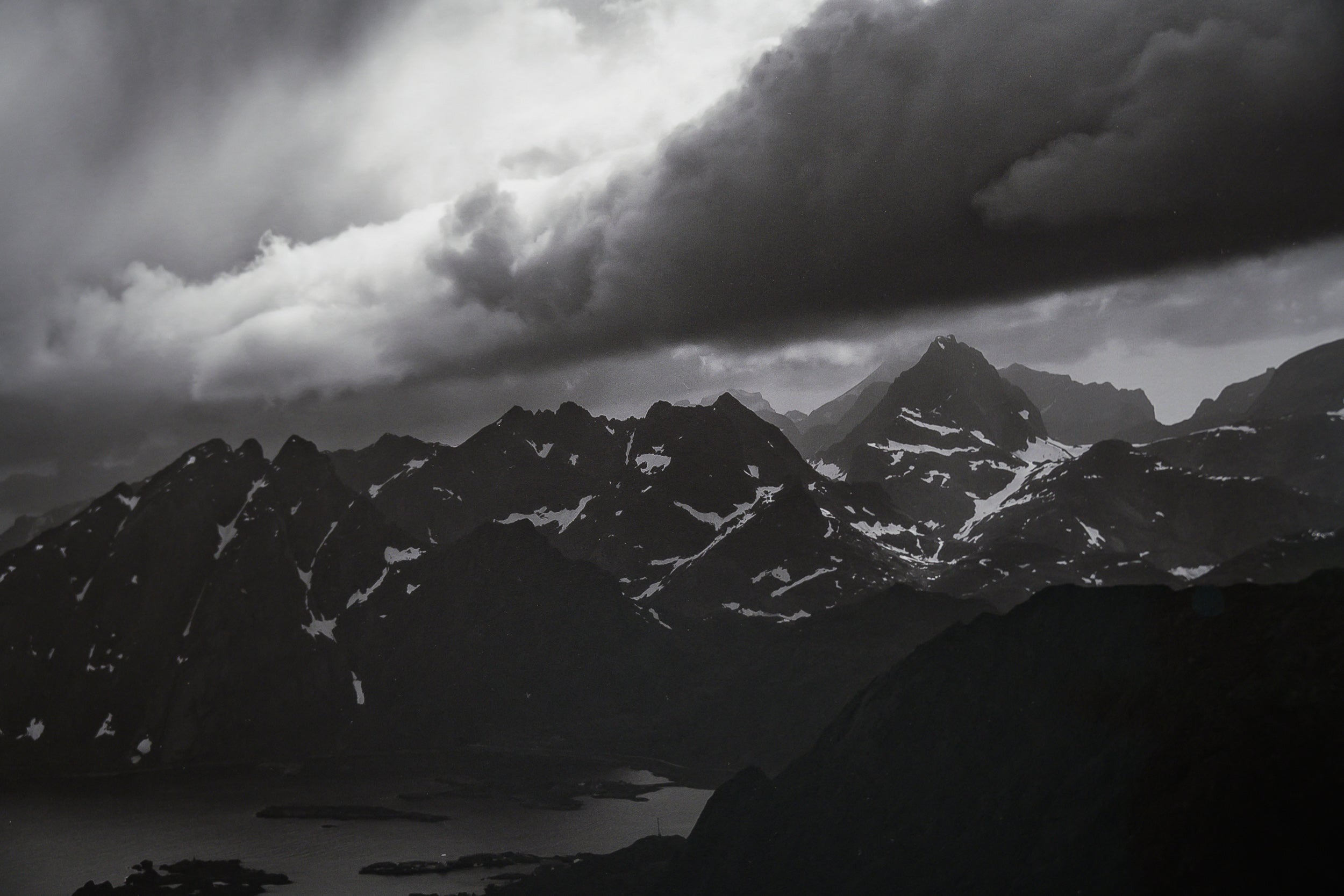 Mountains and South Coast of Moskenesøya from Tønsåsheia: Limited Edition Framed Print