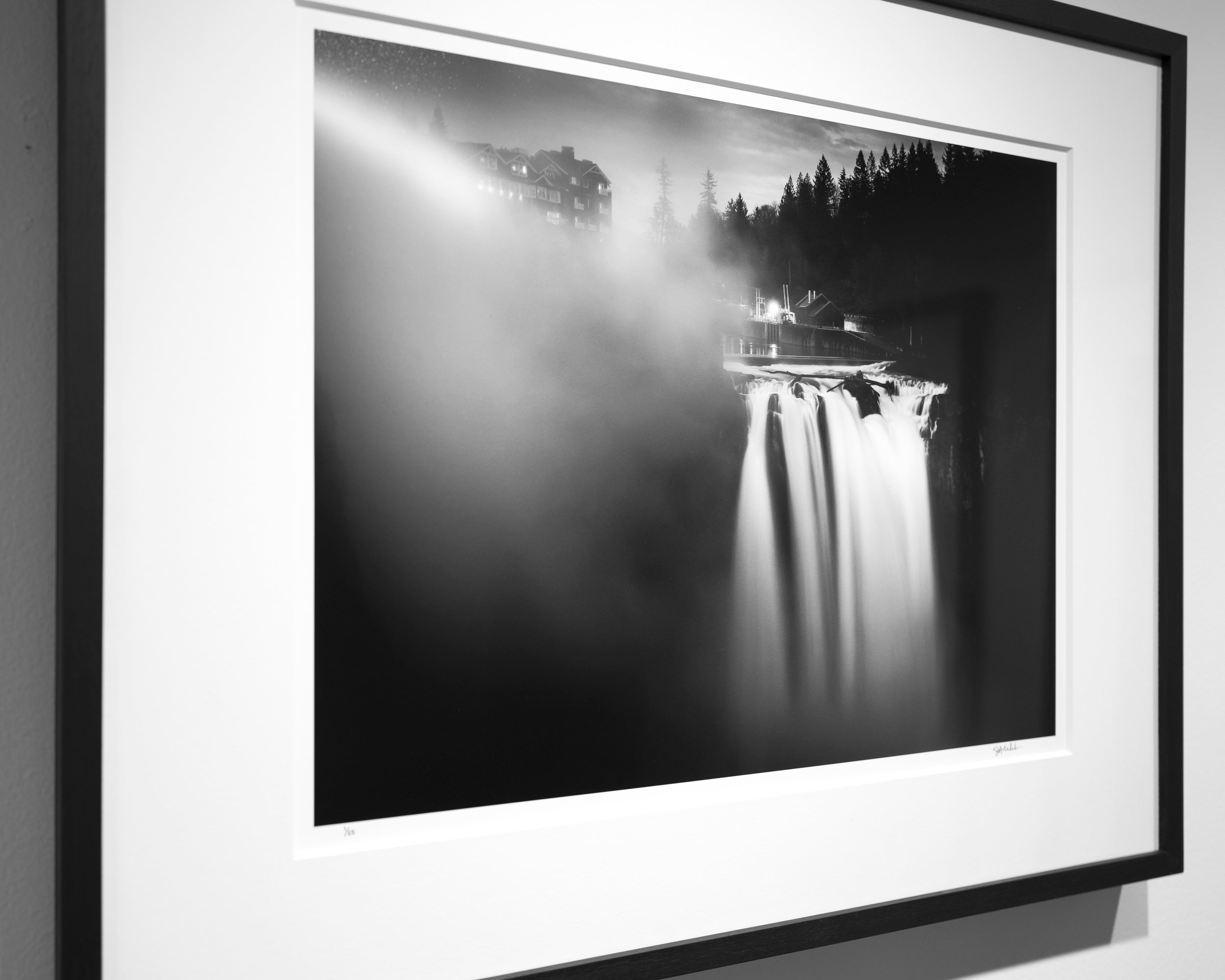 Salish Lodge in the Mist above Snoqualmie Falls: Limited Edition Framed Print