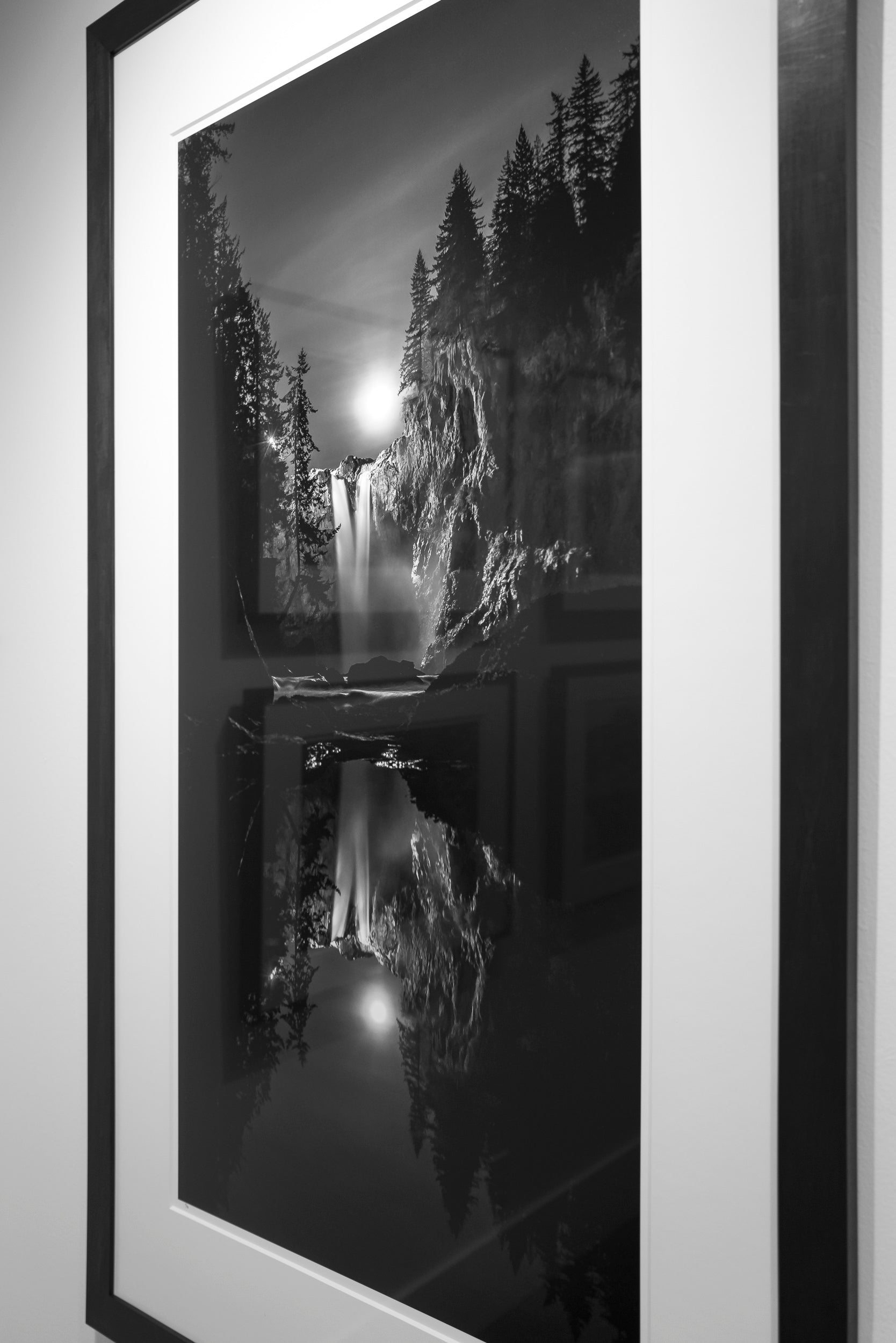 Snoqualmie Falls Moonrise Reflected: 48x24 Limited Edition Framed Print