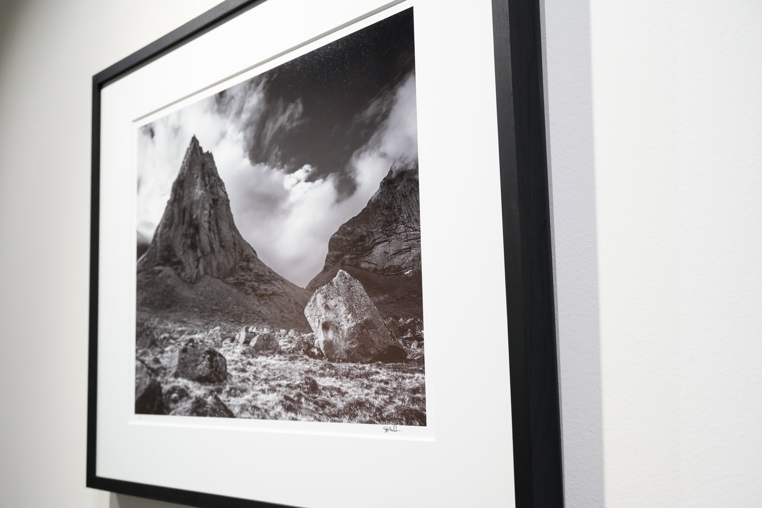 Merraflestind with Granite Block above Kjerkfjord: Limited Edition Framed Print