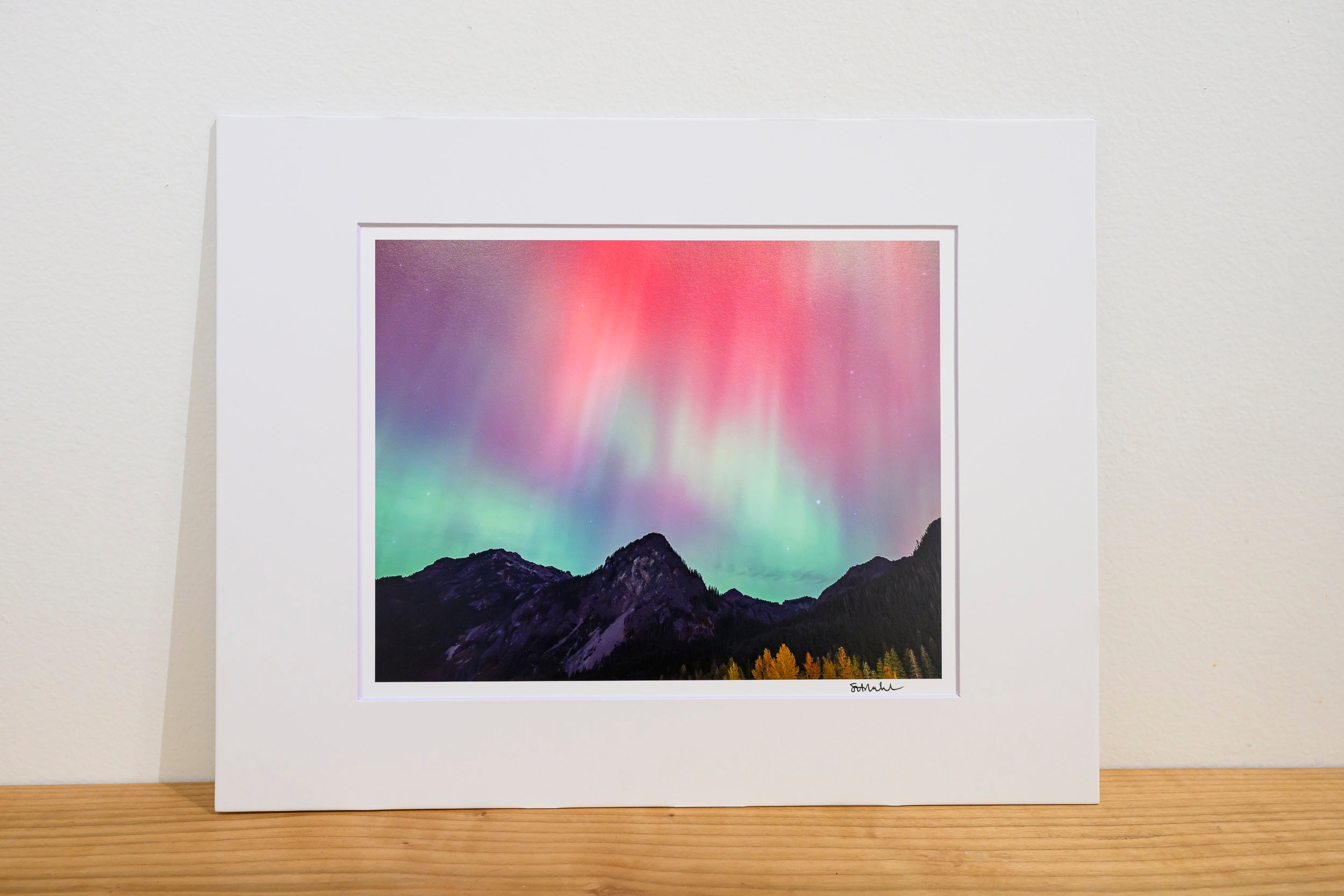Aurora Borealis above Guye Peak: 8x10 Open Edition Matted Print