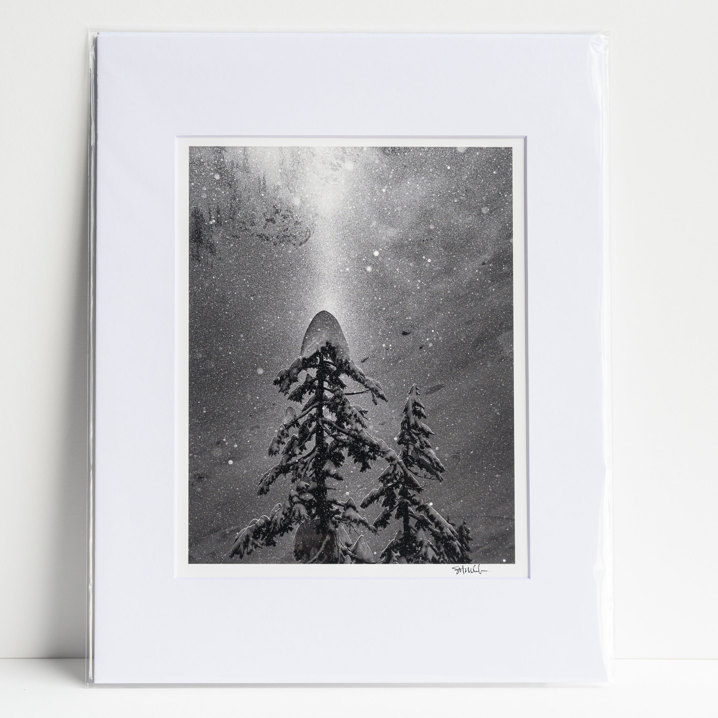Beam of Sunlight on Bryant Peak: Matted 8x10 Print