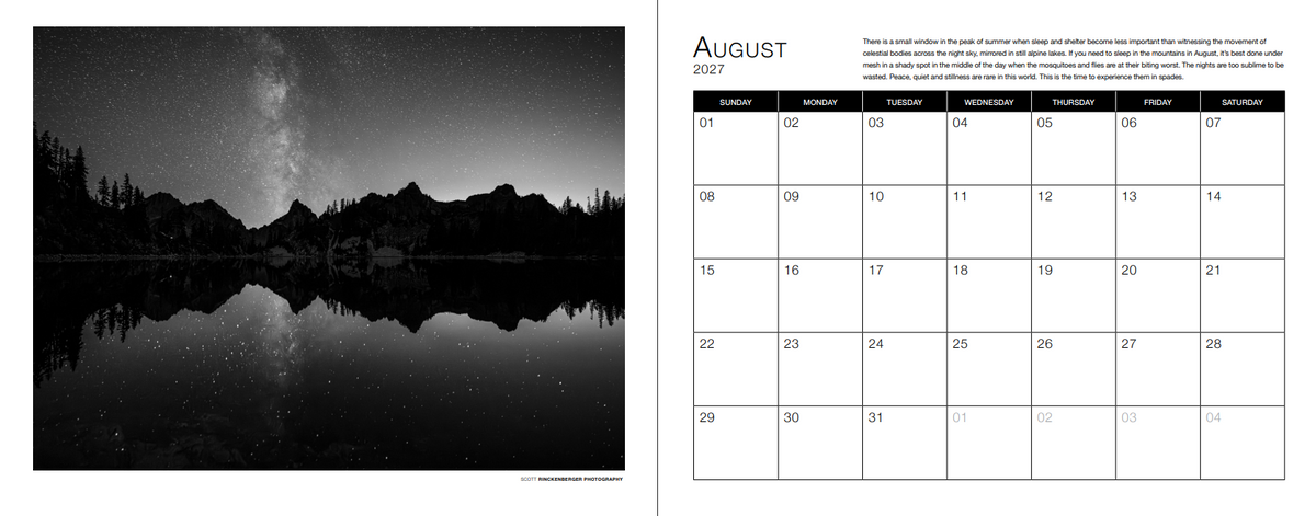 Bioregion: Snoqualmie 2027 Calendar