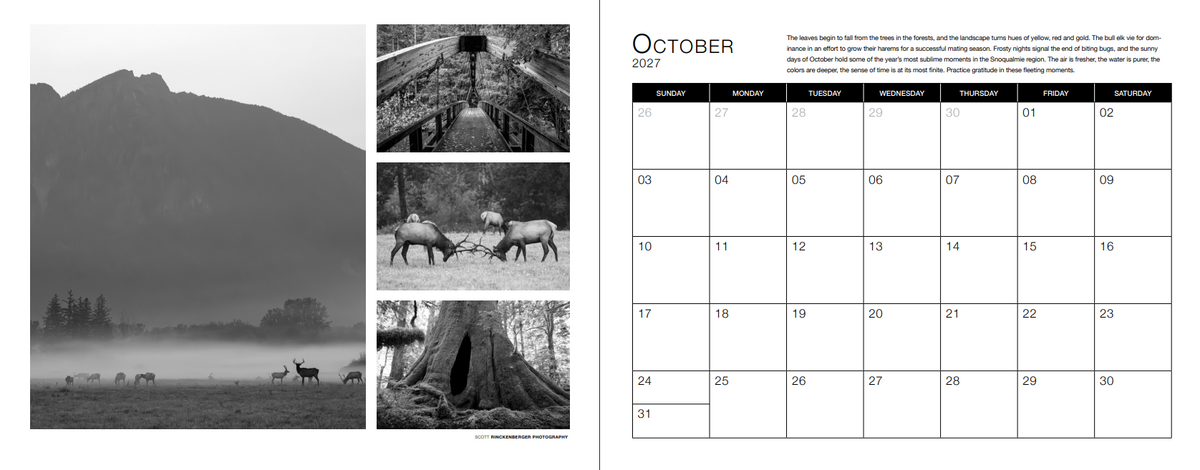 Bioregion: Snoqualmie 2027 Calendar