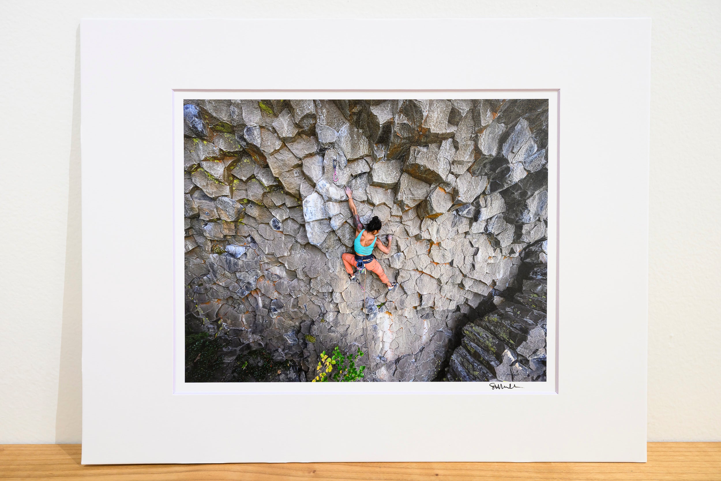 Climbing Geometric Geology in Tieton Canyon: 8x10 Open Edition Matted Print