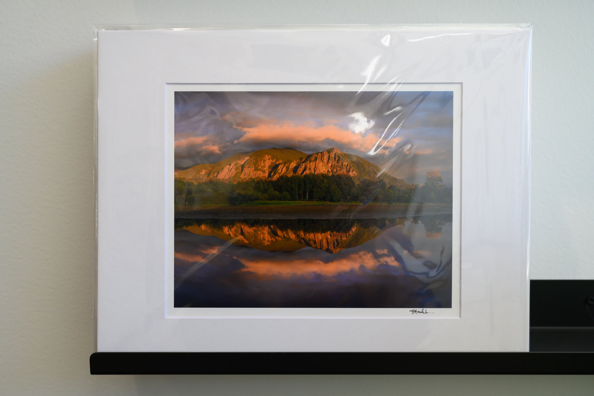 Stormy Sunset on Mount Si Reflected: Matted 8x10 Print