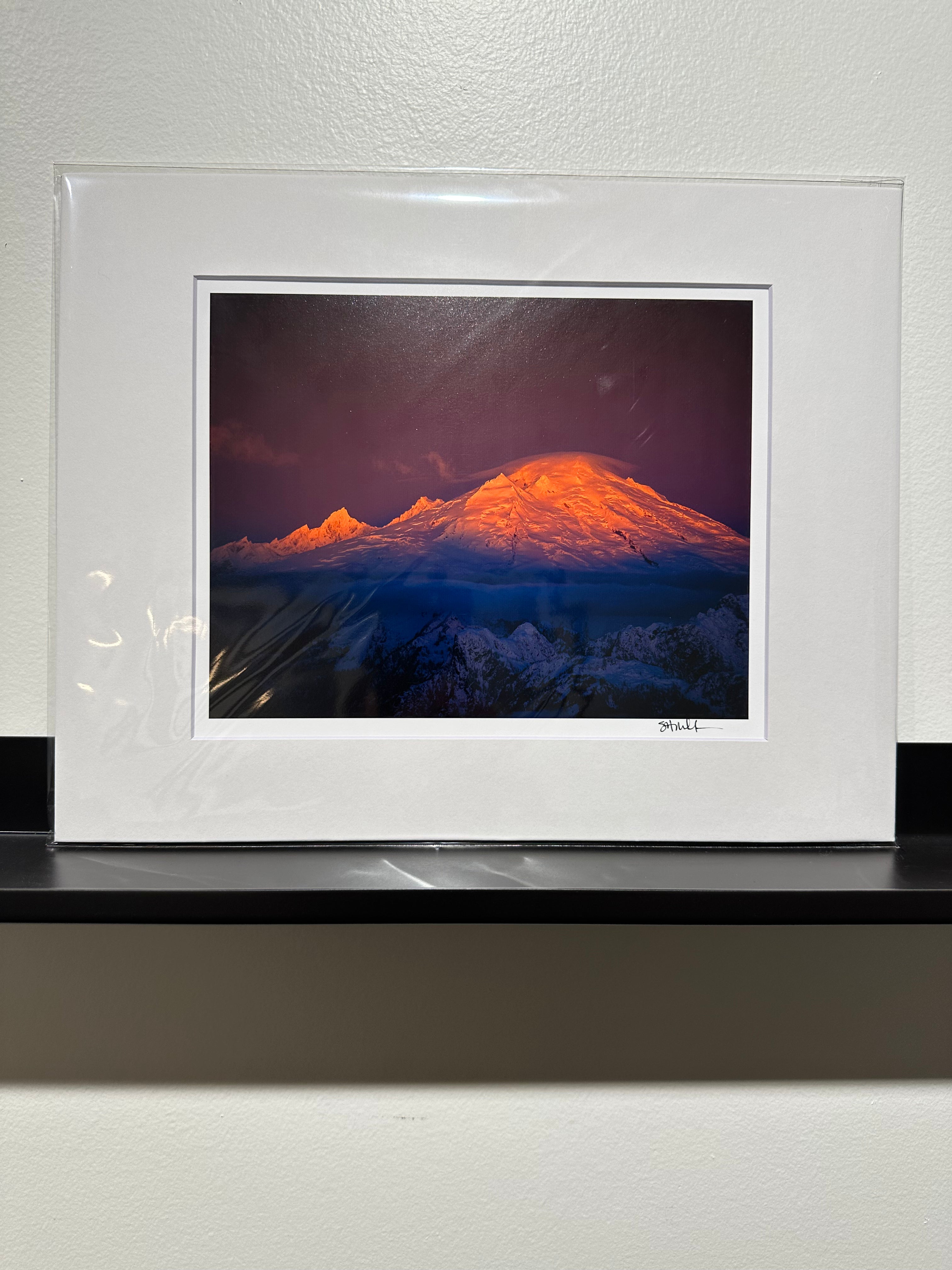 Mount Baker Sunrise from Hidden Lakes Peak: Matted 8x10 Print
