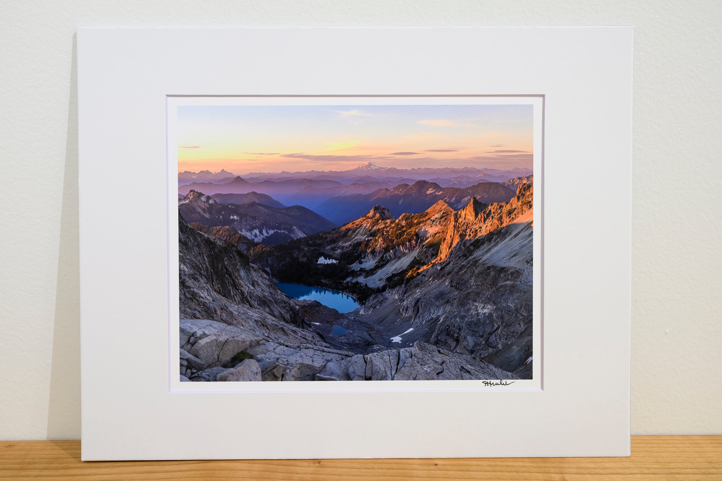 Jade Lake and Glacier Peak from Dip Top Gap: 8x10 Open Edition Matted Print