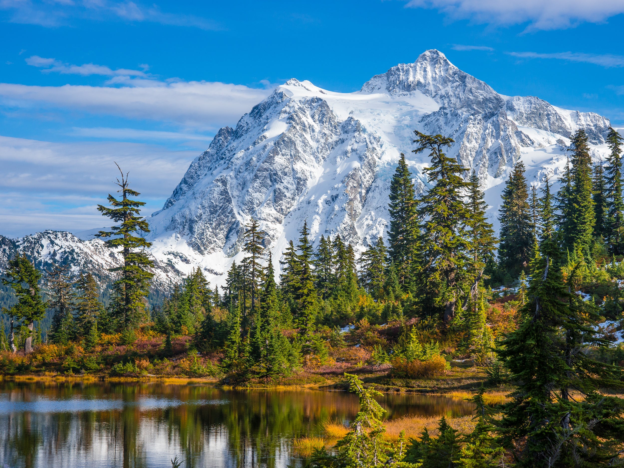 Mount Shuksan with Fresh Autumn Snow: Matted 8x10 Print