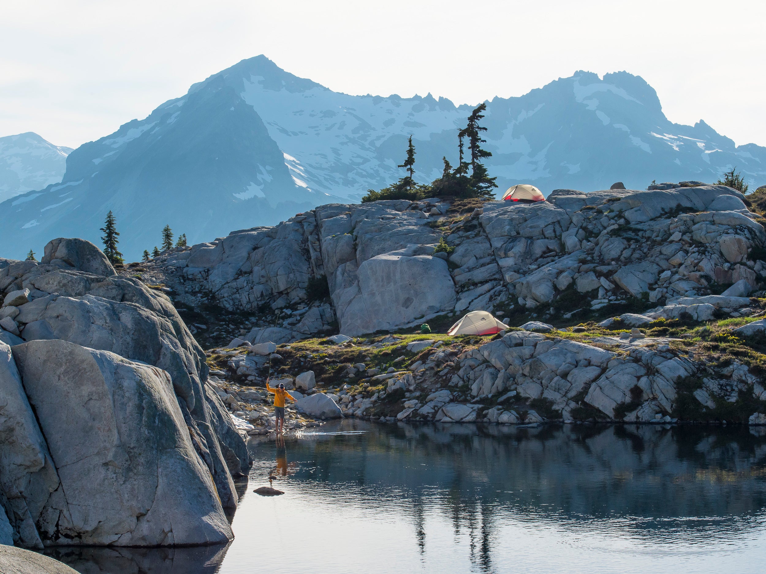 Fish On the Line in the Alpine Lakes Wilderness: 15x20 Limited Print