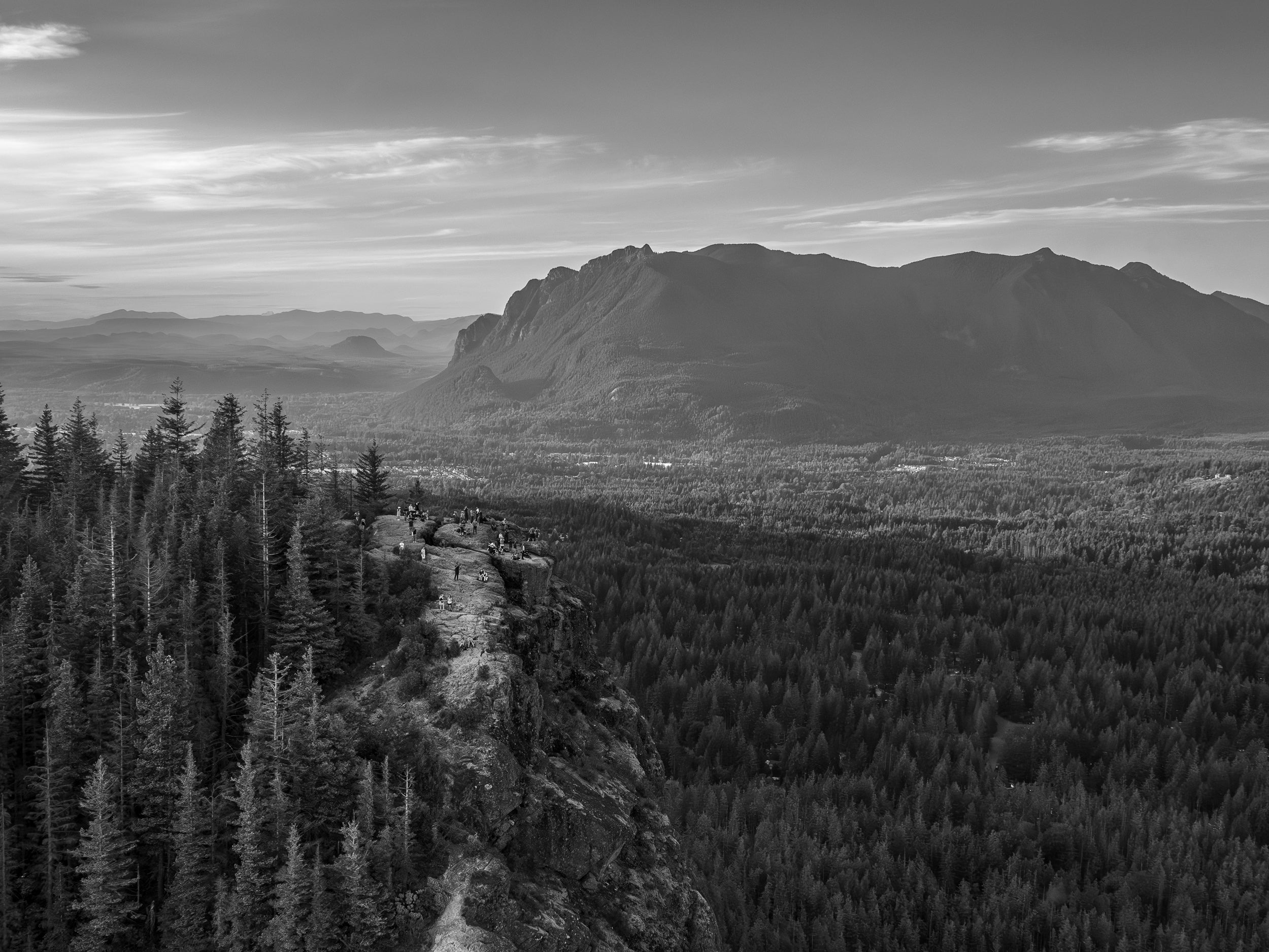 Hikers on Rattlesnake Ledge above North Bend: Limited Edition Print