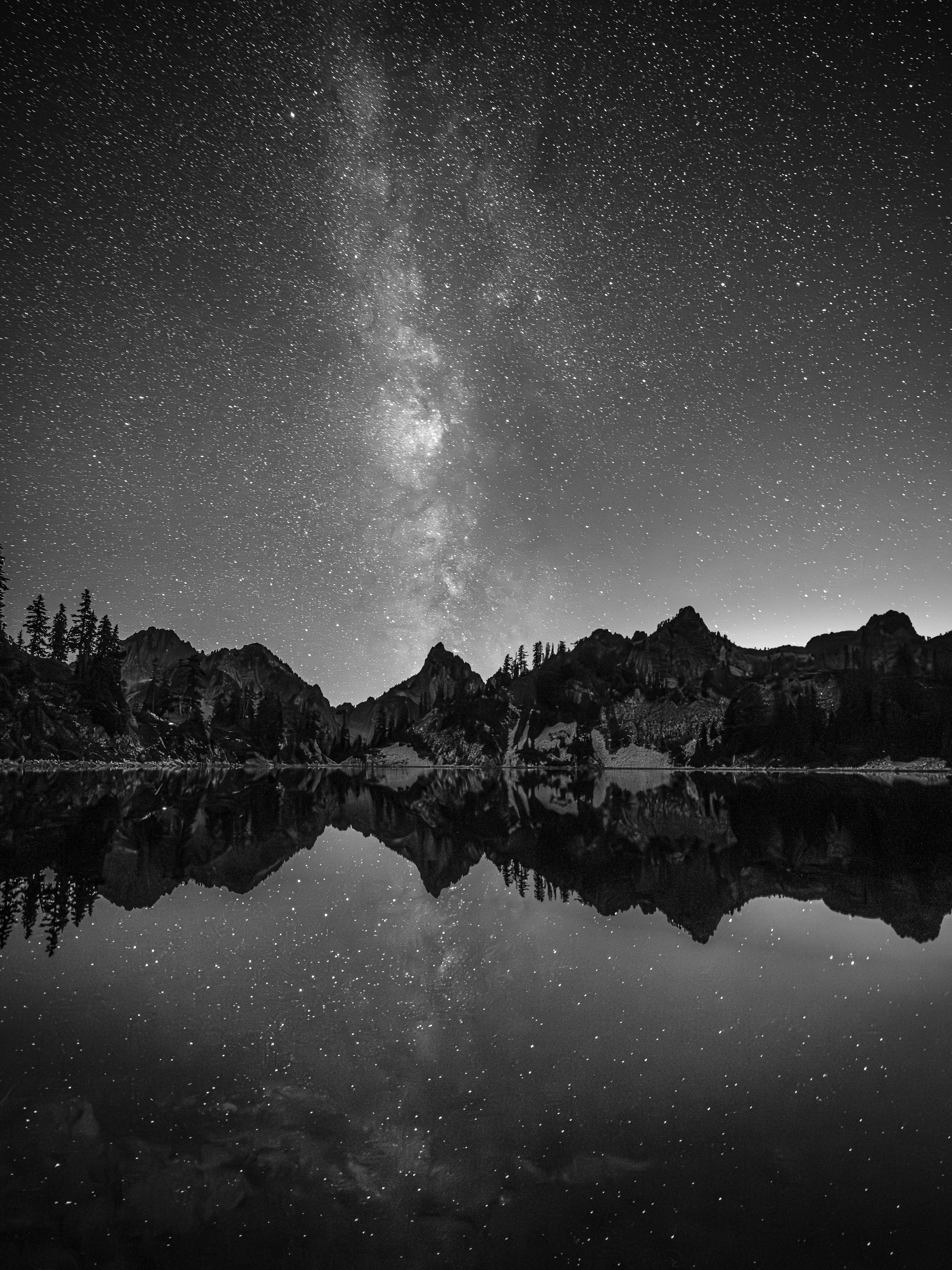 Milky Way above Kaleetan Peak from Gem Lake: 8x10 Open Edition Matted Print