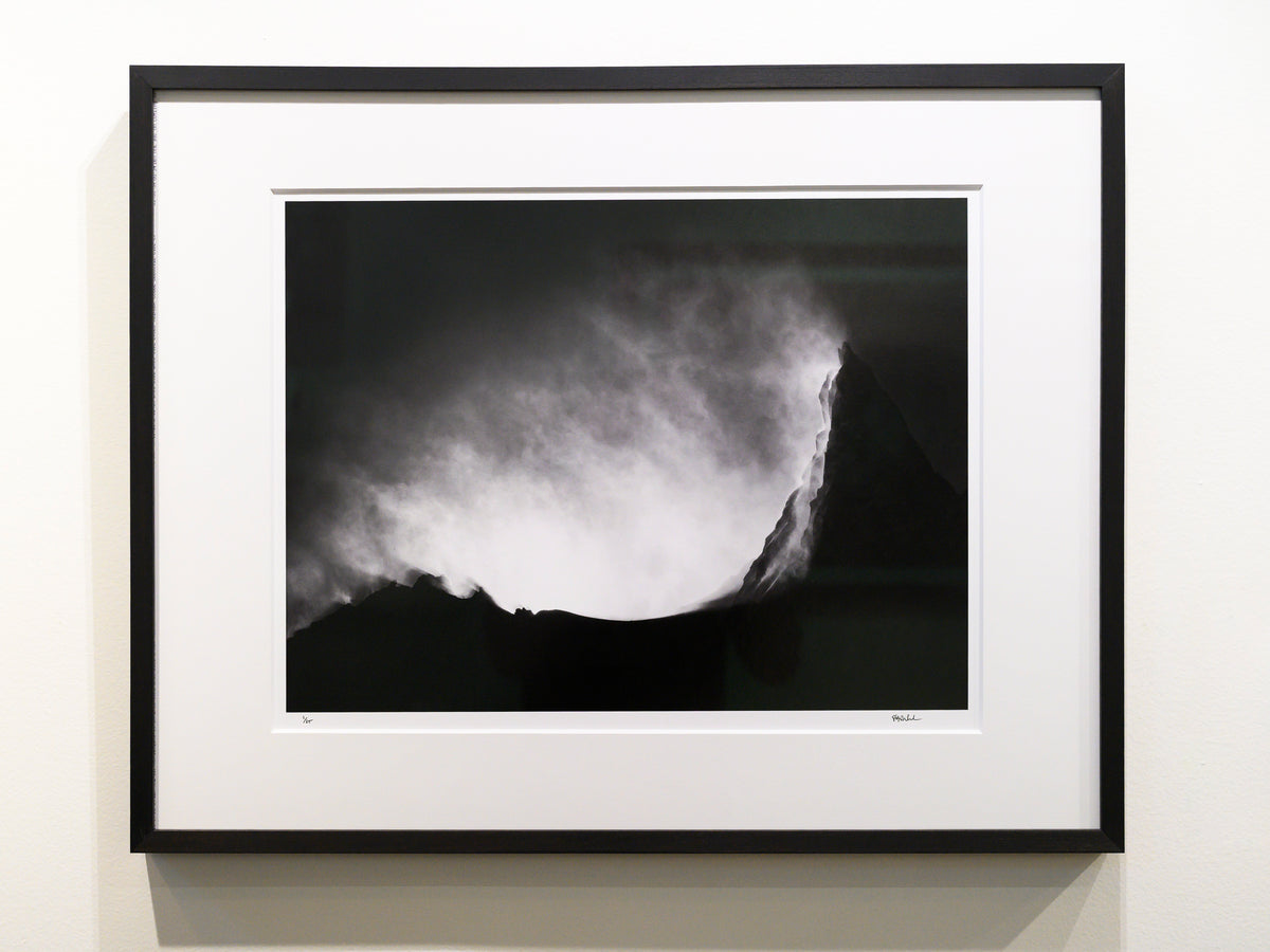 Backlit Blowing Snow above Silver Star Glacier: Limited Edition Framed Print
